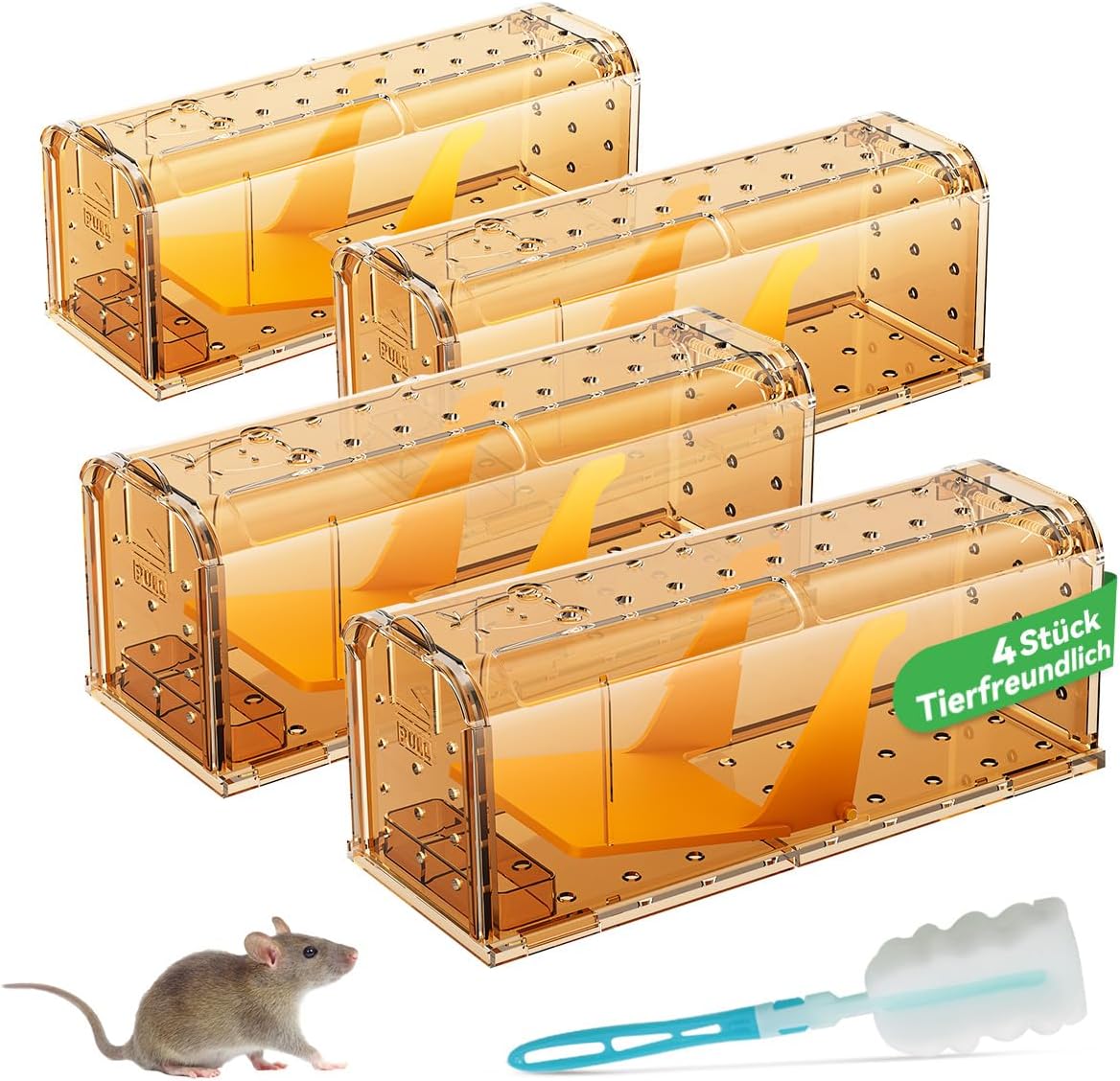 Mausefalle Lebend , Lebendfalle Maus, Wiederverwendbar, Tierfreundliche, Hochsensitive Quick Release, Kontakt mit Mäusen vermeiden - Gartenzubehör