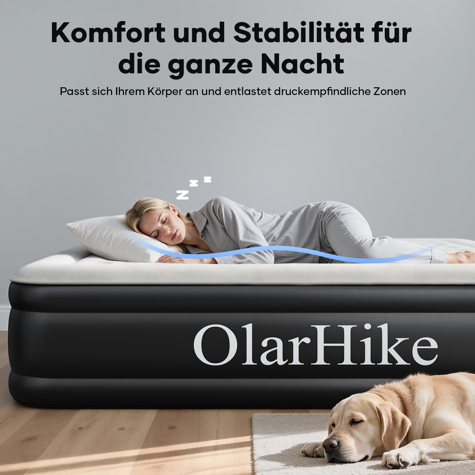 Luftmatratze Selbstaufblasend, Luftbett, Gästebett, aufblasbare Matratzensofa, Luftbett 2 Personen, Selbstaufblasende Luftmatratze für Camping oder Heimgebrauch