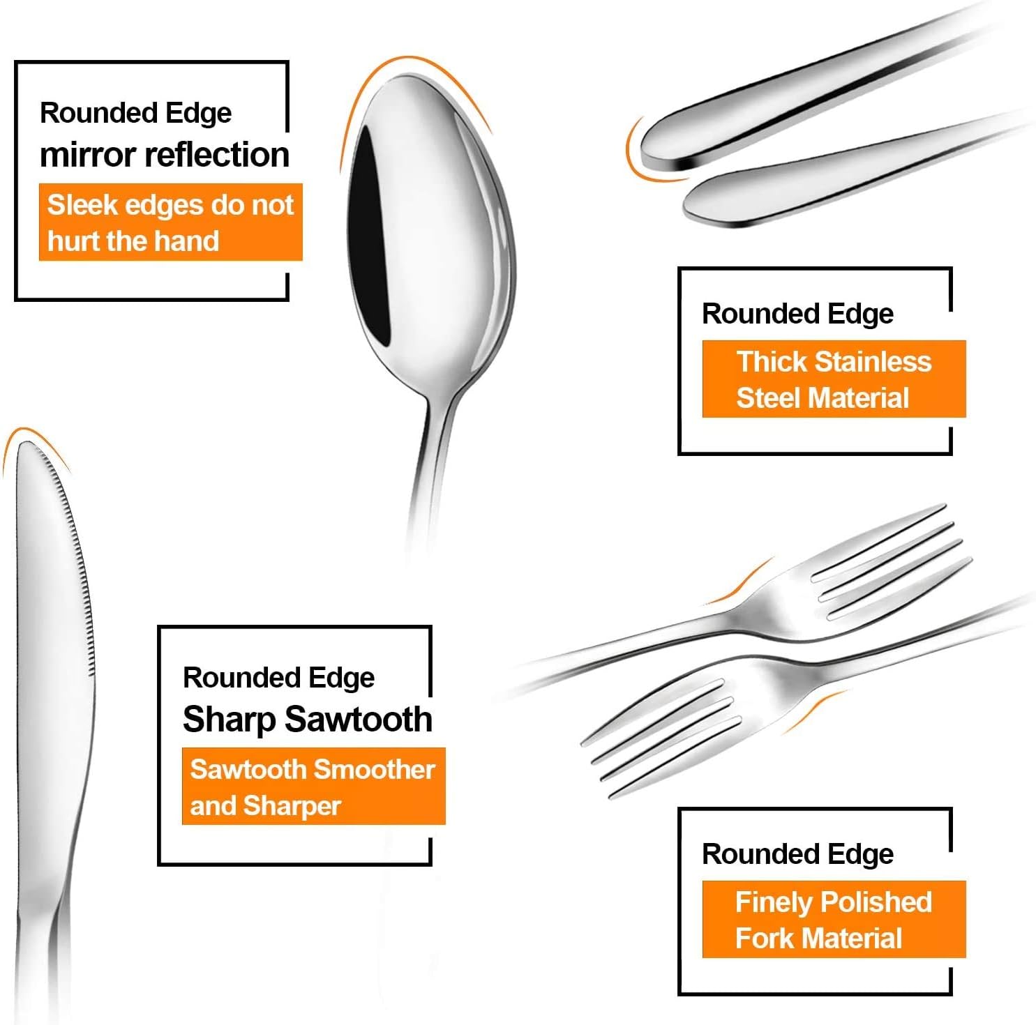 48-teiliges Besteckset, Edelstahl Besteckset für 8 Personen mit Besteck-Servierset 10-teilig bestehend aus Messer, Gabel, Löffel, Besteckheber, Edelstahl poliert, glänzend, Spülmaschine