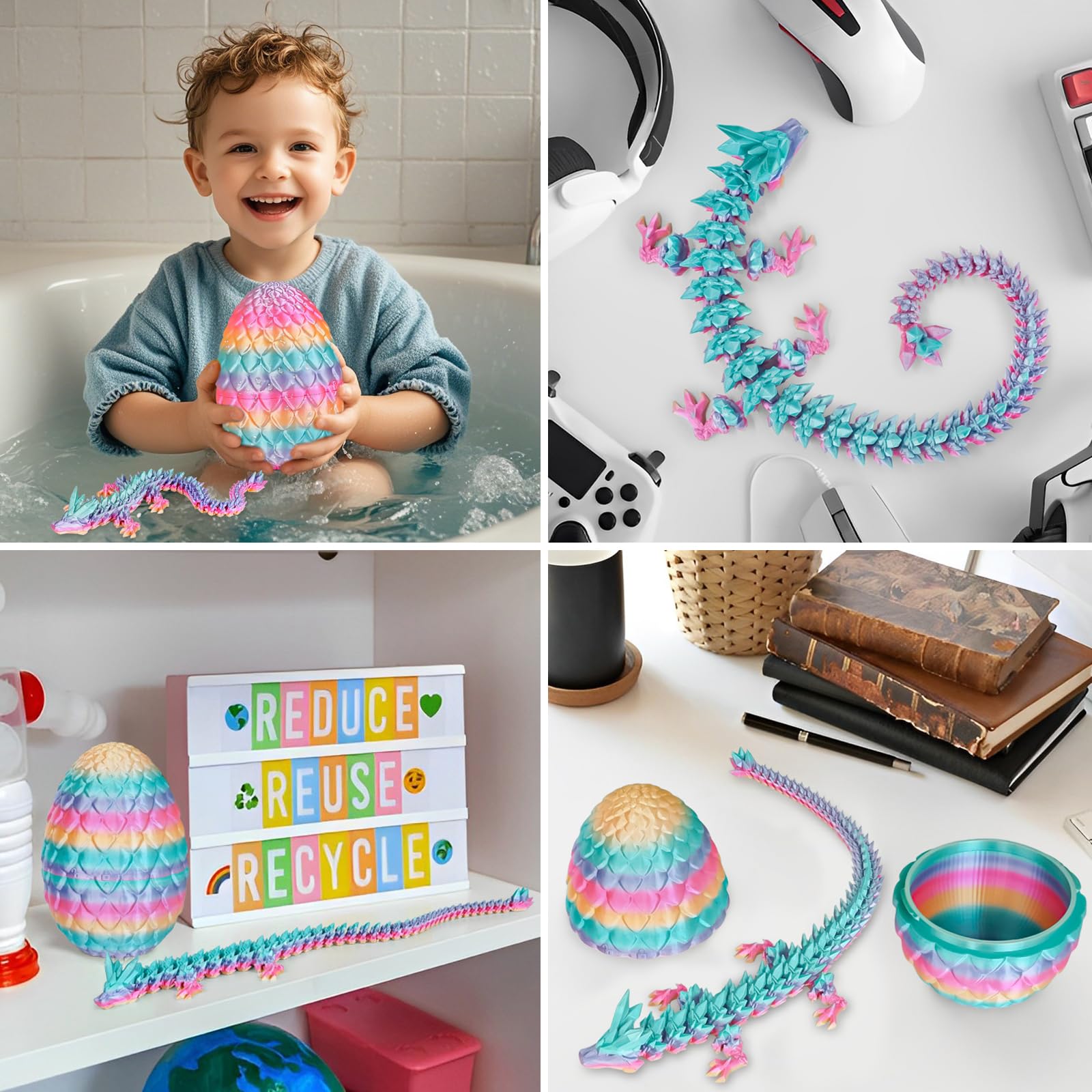 Überraschungseier - Drachenei mit Drachen im Inneren, Geschenke für Kinder und Erwachsene, 3D-gedrucktes Fidget-Spielzeug, perfekt für Weihnachten, Ostern, Geburtstage, Dekoration, Stressabbau