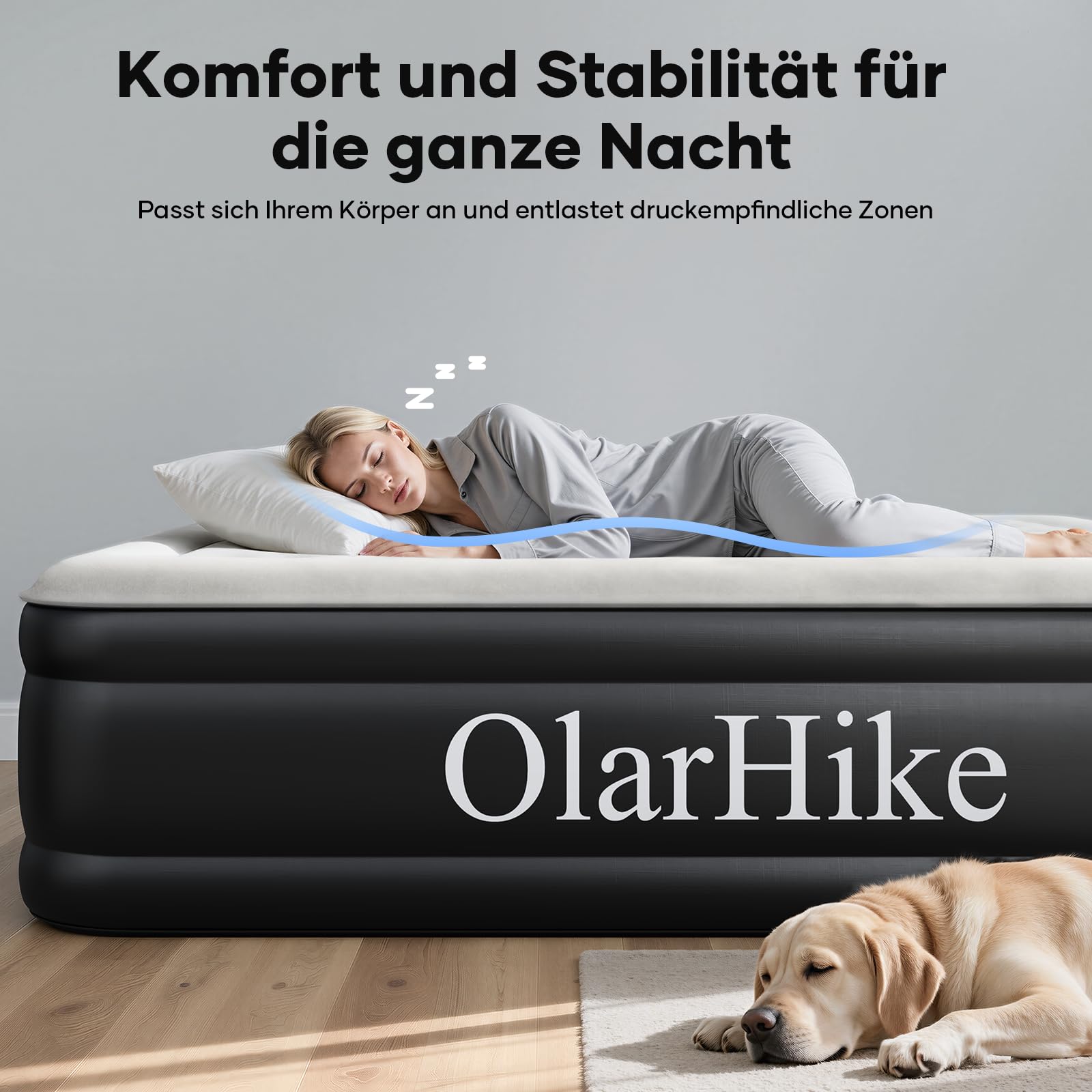 Luftmatratze Selbstaufblasend, Luftbett, Gästebett, aufblasbare Matratzensofa, Luftbett 2 Personen, Selbstaufblasende Luftmatratze für Camping oder Heimgebrauch