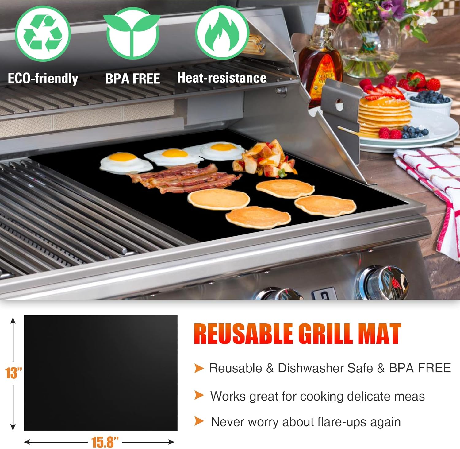 38 Stücke BBQ Grillbesteck Set Edelstahl Grillzubehör für Männer Geschenk Geburtstag Hochwertiger Grillutensilien Set Koffer mit Grillkoffer und Grillmatte für Garten und Camping Braun