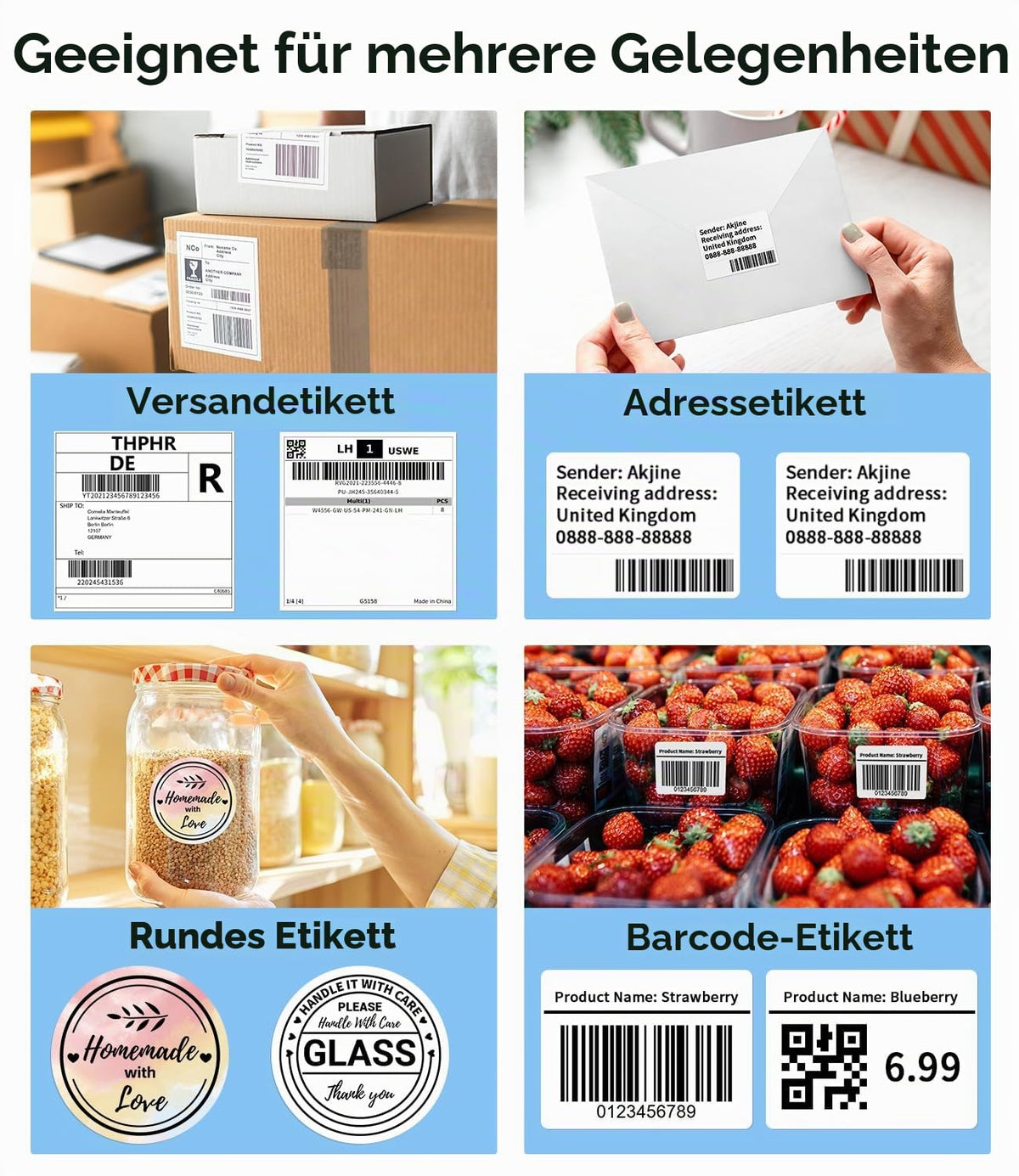 Bluetooth DHL Etikettendrucker, Label Printer - Thermodrucker