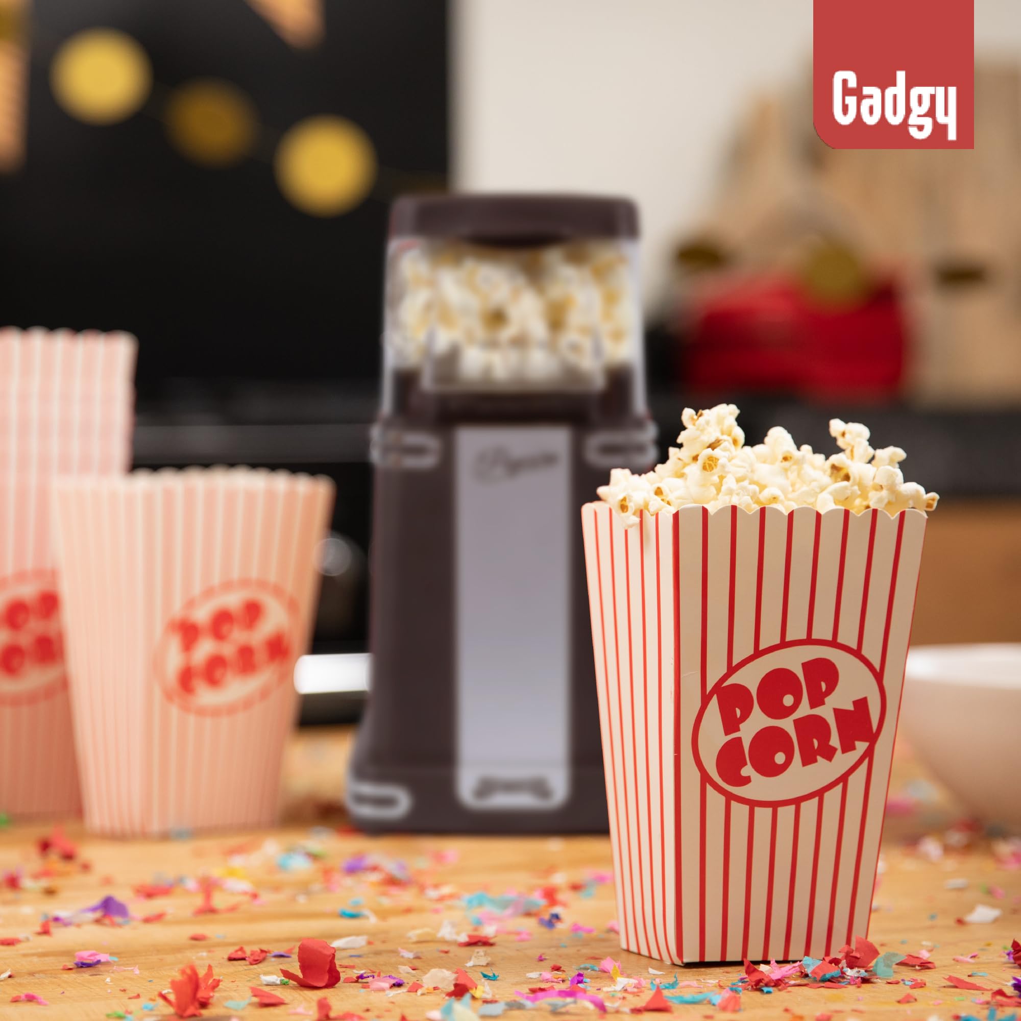 Popcorn Machine Large - Retro Popcorn Maker 5 L - Popcorn Maker with Non-Stick Coating and Removable Heating Surface - Popcorn Machine Red - Popcorn Machine 800 W - Popcorn Machine