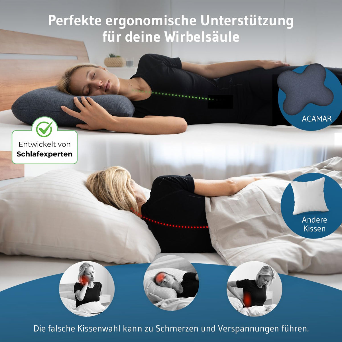 Seitenschläferkissen / Schmetterlingskissen mit Thermo Bezug