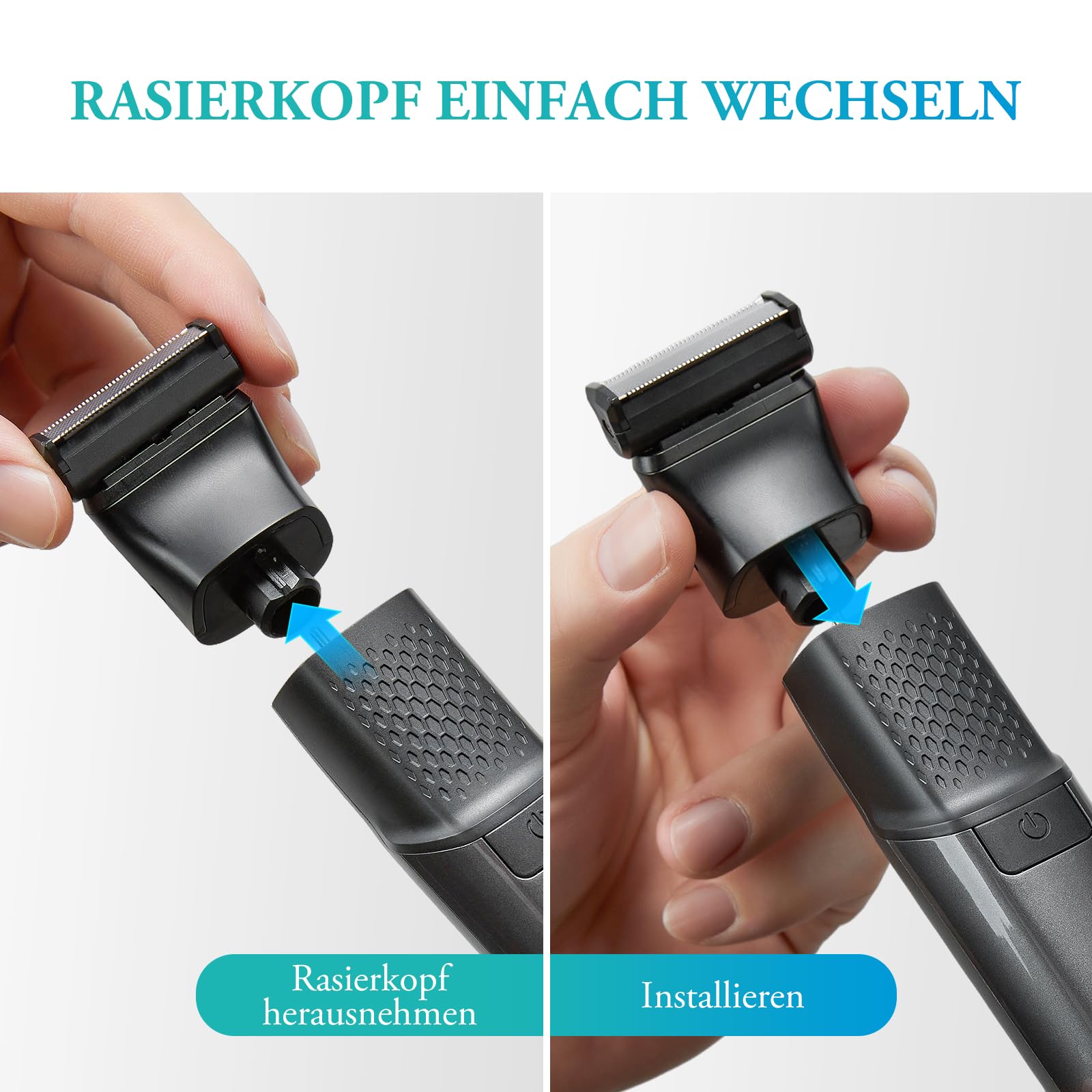 kensen Intimrasierer Mann, Rasierer Herren Intimbereich 2 In 1 Körperrasierer Herren Nass- & Trockenanwendung Intim Rasierer Männer Typ-C Body Groomer Men Aufsteckkämme Brust Achselhöhle Leiste