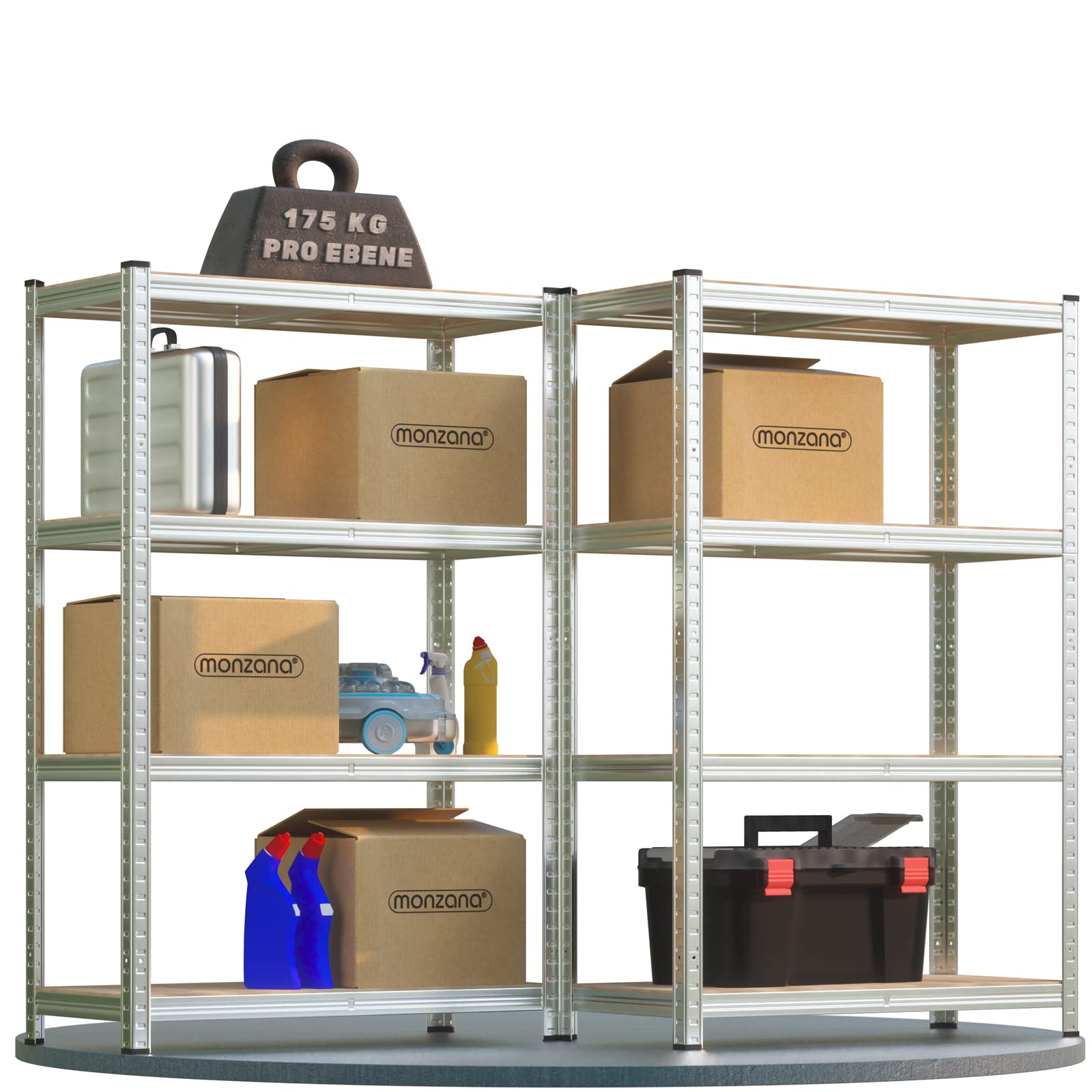 2er Set Schwerlastregal 180x90x40cm