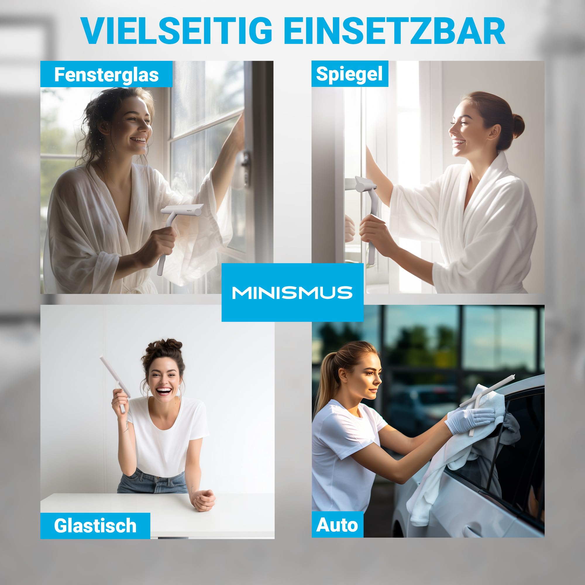 Fensterabzieher mit Aufhänger – Profi Abzieher Dusche - Duschabzieher – Schlierenfrei – Hochwertiger Silikon - Antirutsch