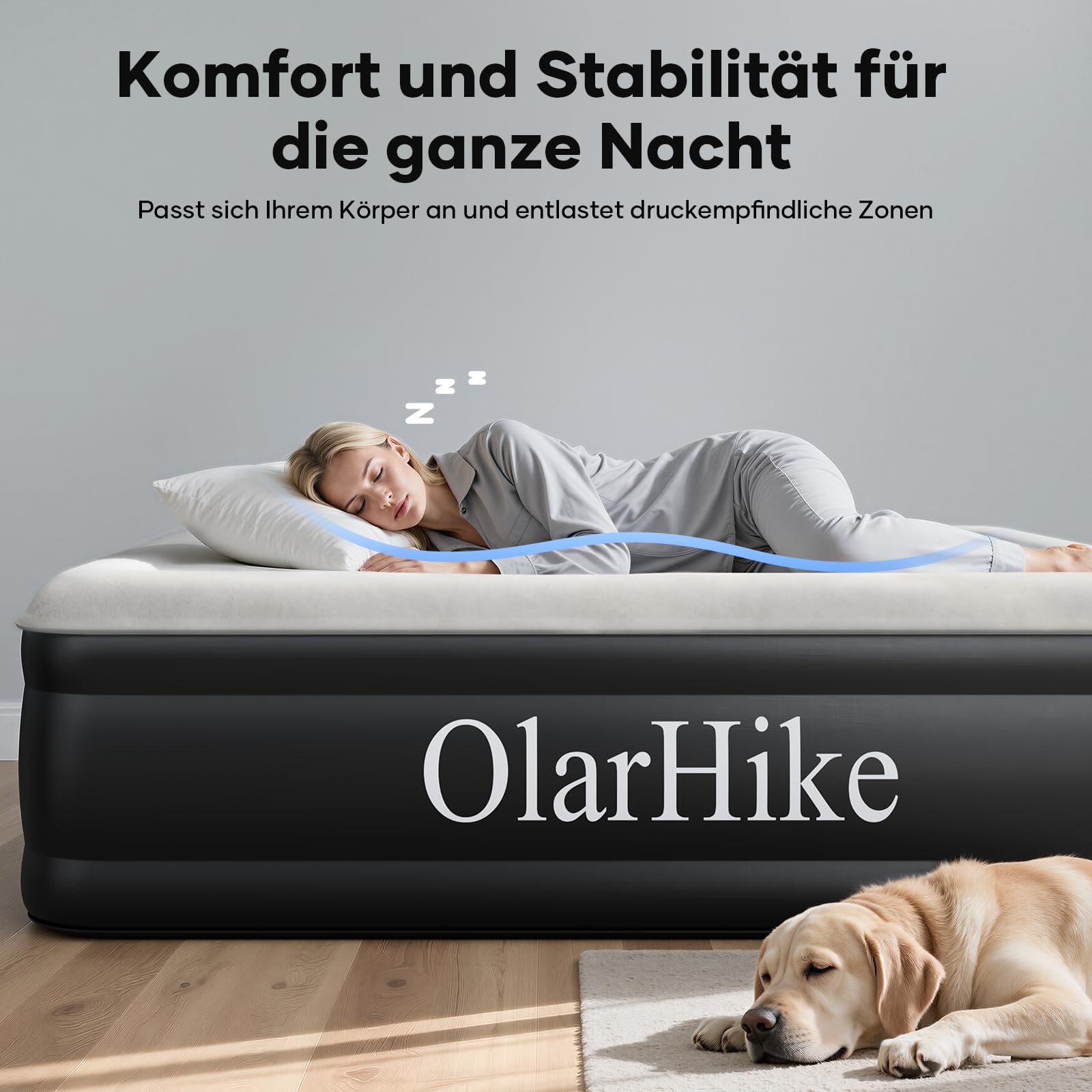 Luftmatratze Selbstaufblasend, Luftbett, Gästebett, aufblasbare Matratzensofa, Luftbett 2 Personen, Selbstaufblasende Luftmatratze für Camping oder Heimgebrauch