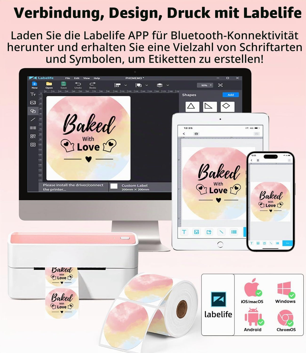 Bluetooth DHL Etikettendrucker, Label Printer - Thermodrucker