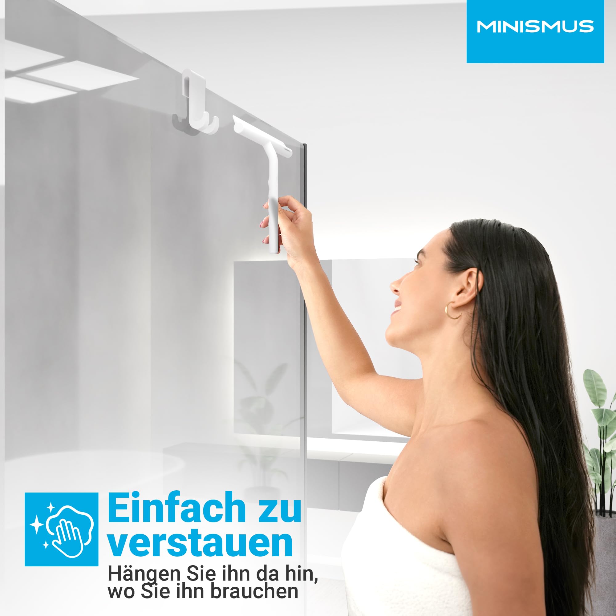 Fensterabzieher mit Aufhänger – Profi Abzieher Dusche - Duschabzieher – Schlierenfrei – Hochwertiger Silikon - Antirutsch