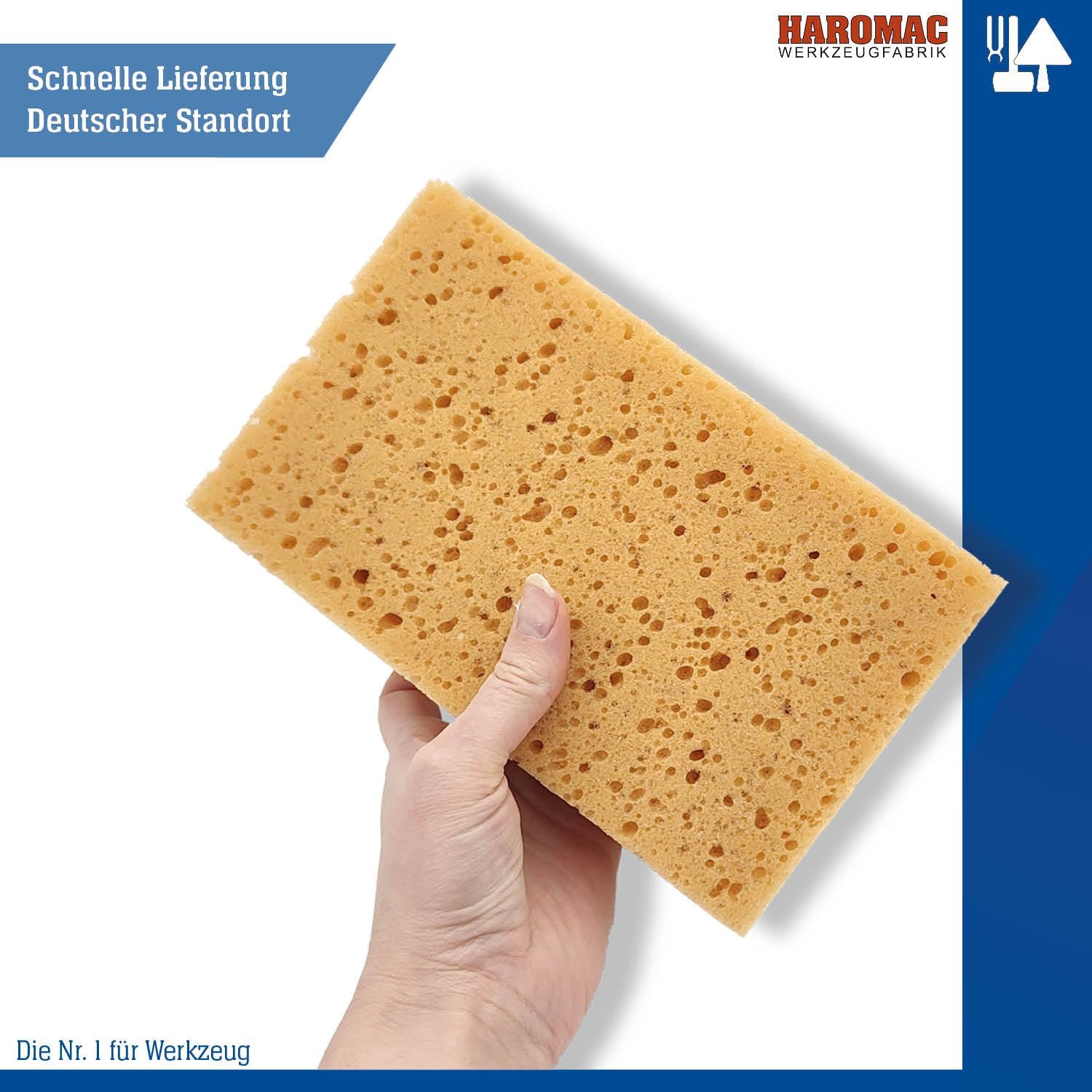 10 x Allzweckschwamm Made in Germany – 200x130mm | Fliesenschwamm, Hydroqualität, Abriebfest & saugstark, universelle Reinigung für Baustellen, KFZ & Haushalt | Beständig gegen Öle & Chemikalien