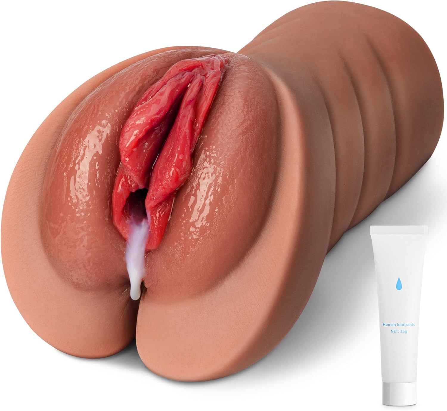 Realistische Masturbator Pocket Pussy Silikon Masturbieren Sexspielzeug mit 6D Clitoris Double Channel Masturbator Groß für Männer 2 in 1 Erotisches Sexspielzeug für Männer Solo