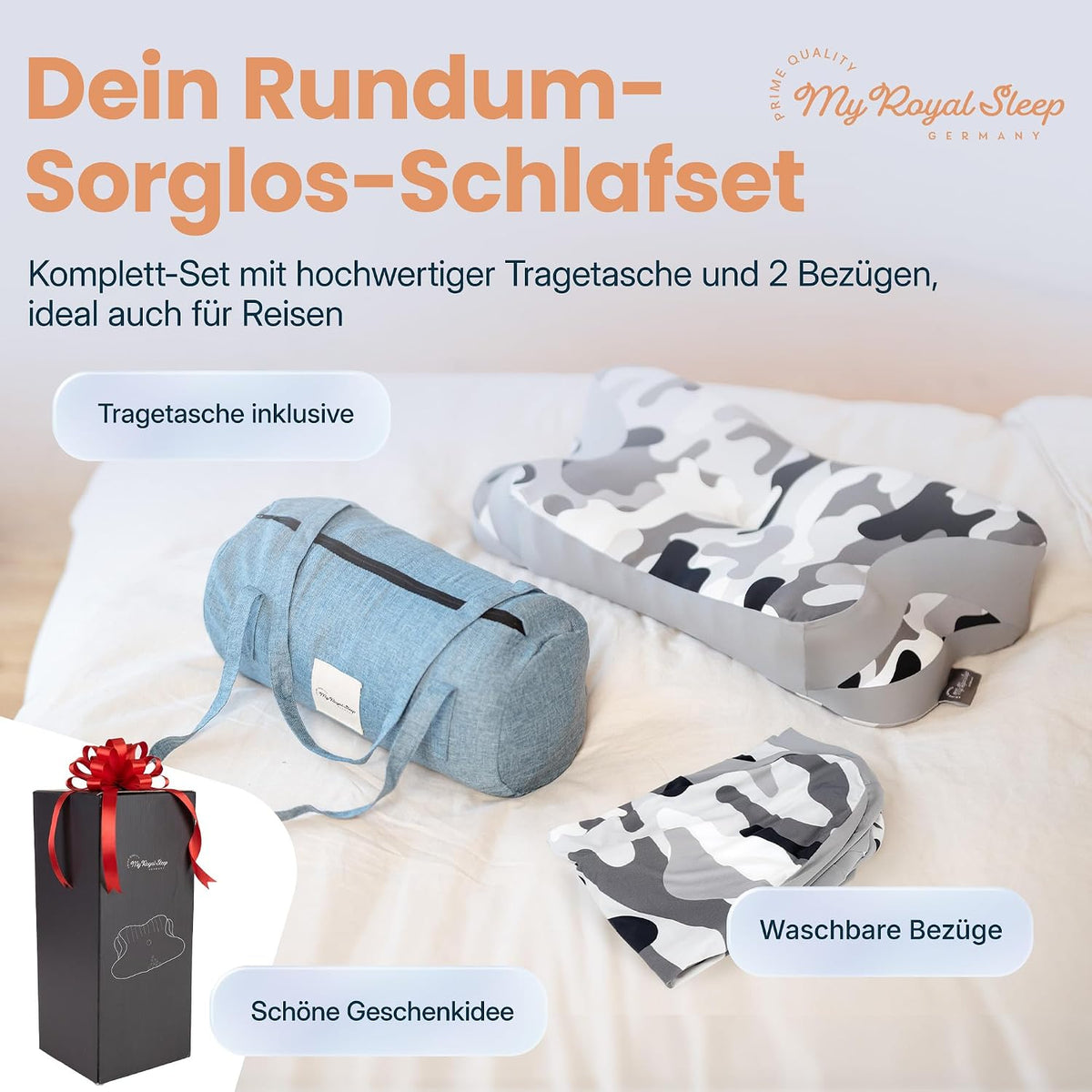 Nackenkissen – Ergonomisch - Höhenverstellbar -Seitenschläferkissen Nackenstützkissen Rückenschläferkissen Memory Foam Kopfkissen – Natürliche Nackenhaltung