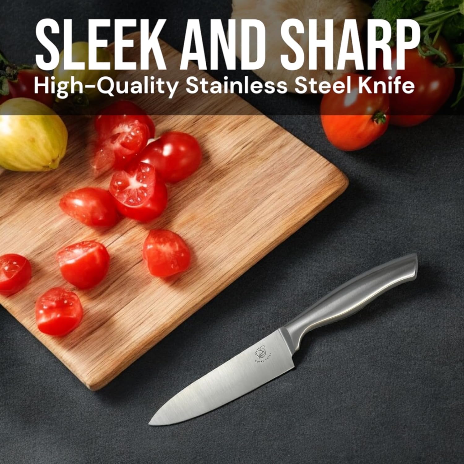 Professionelles Messer, Messerhalter Holz, 6-teiliges Set Küchenmesser-Set, Küchenmesser-Set, Edelstahl, Kochmesserhalter mit Punktmesser