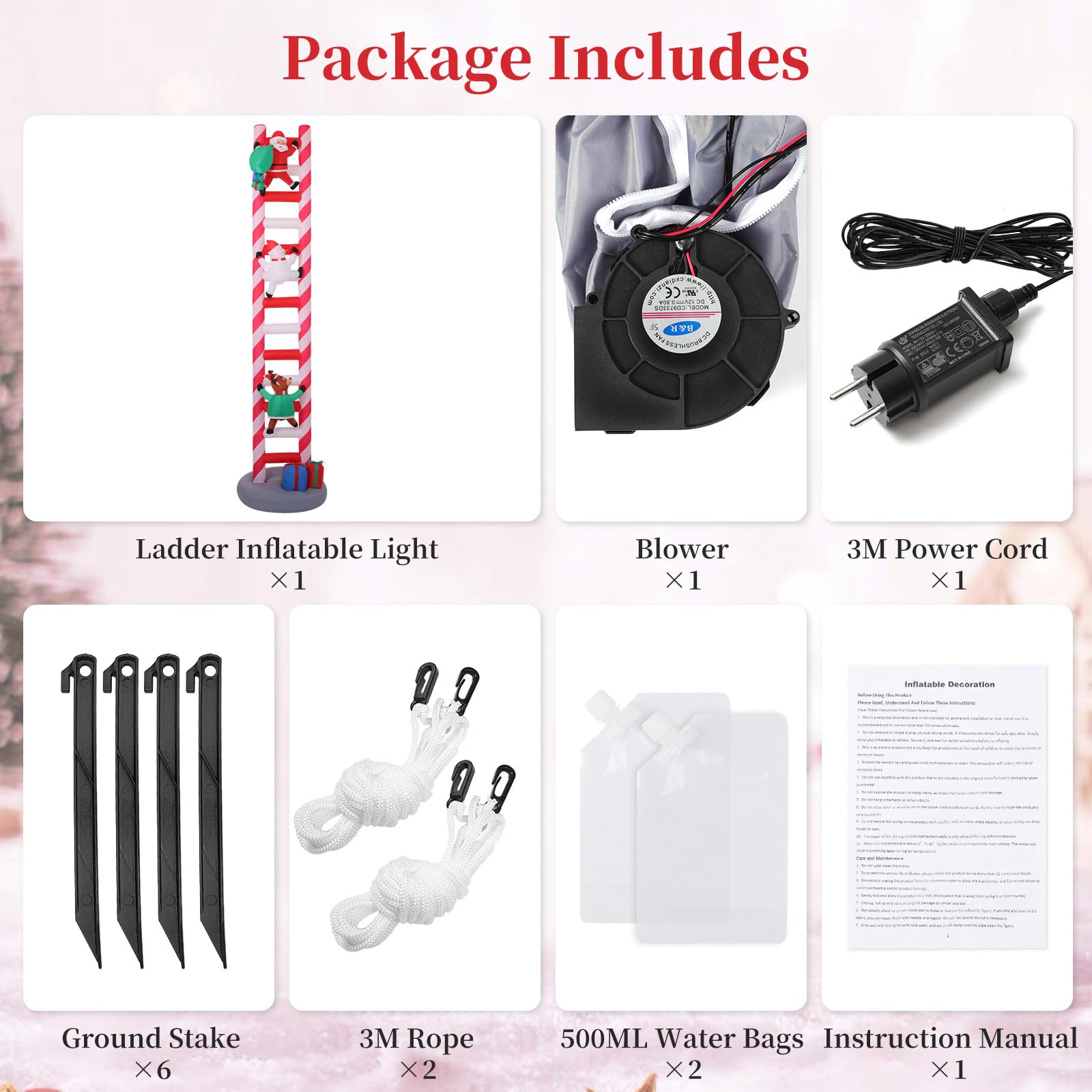 Aufblasbare Weihnachtsdeko, Riesiger Weihnachtsbaum Bogen mit 8 LED Leuchten, Wasserfest Beleuchtet Aufblasbar Weihnachtsdeko Aussen für Hof Garten Feiertag Weihnachtsdekoration