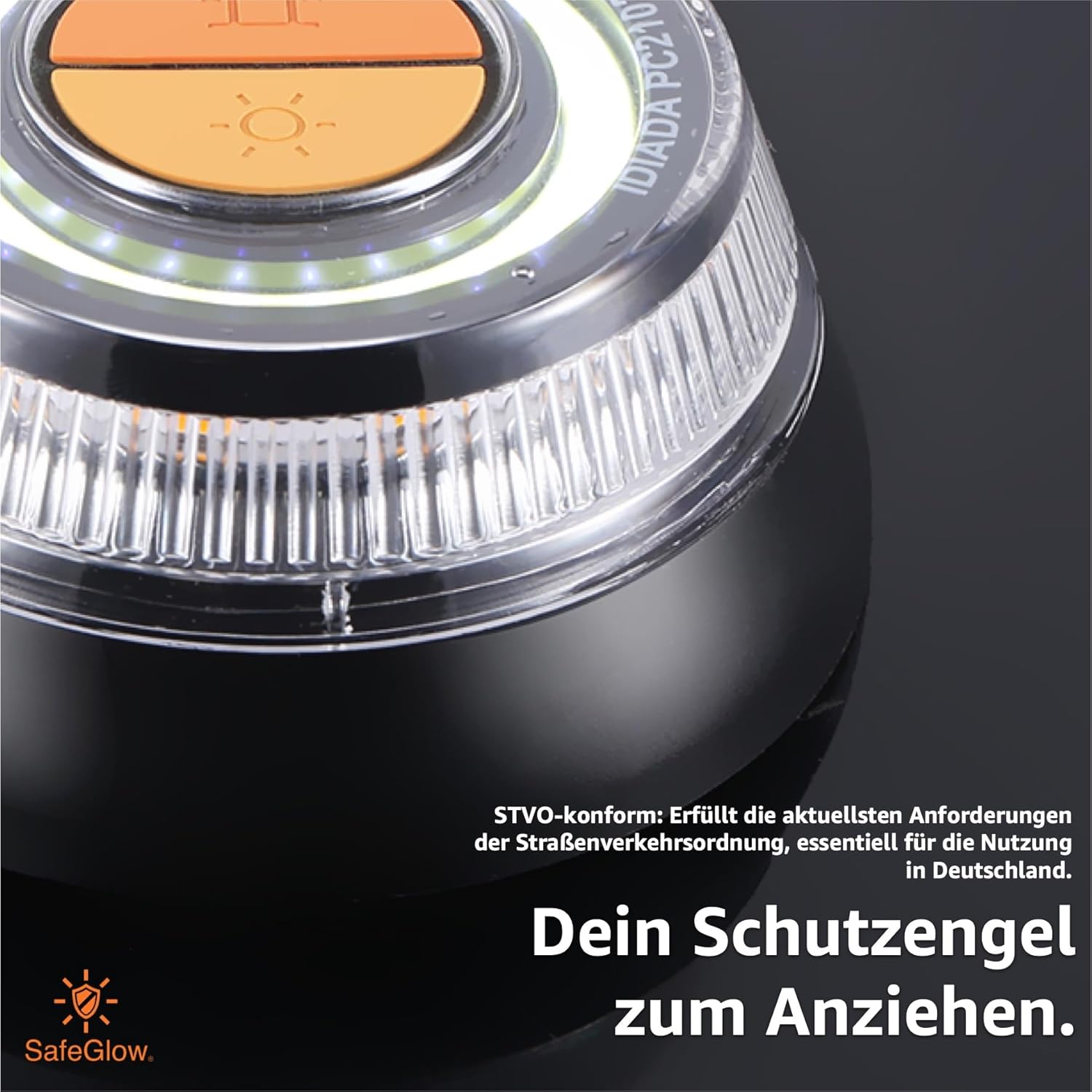 Warnleuchte V16 Notlicht 2026 IDIADA Zulassung Nr. PC21020060 - Warndreieck - Pannendreieck - EU Zulassung - für Auto & Motorrad