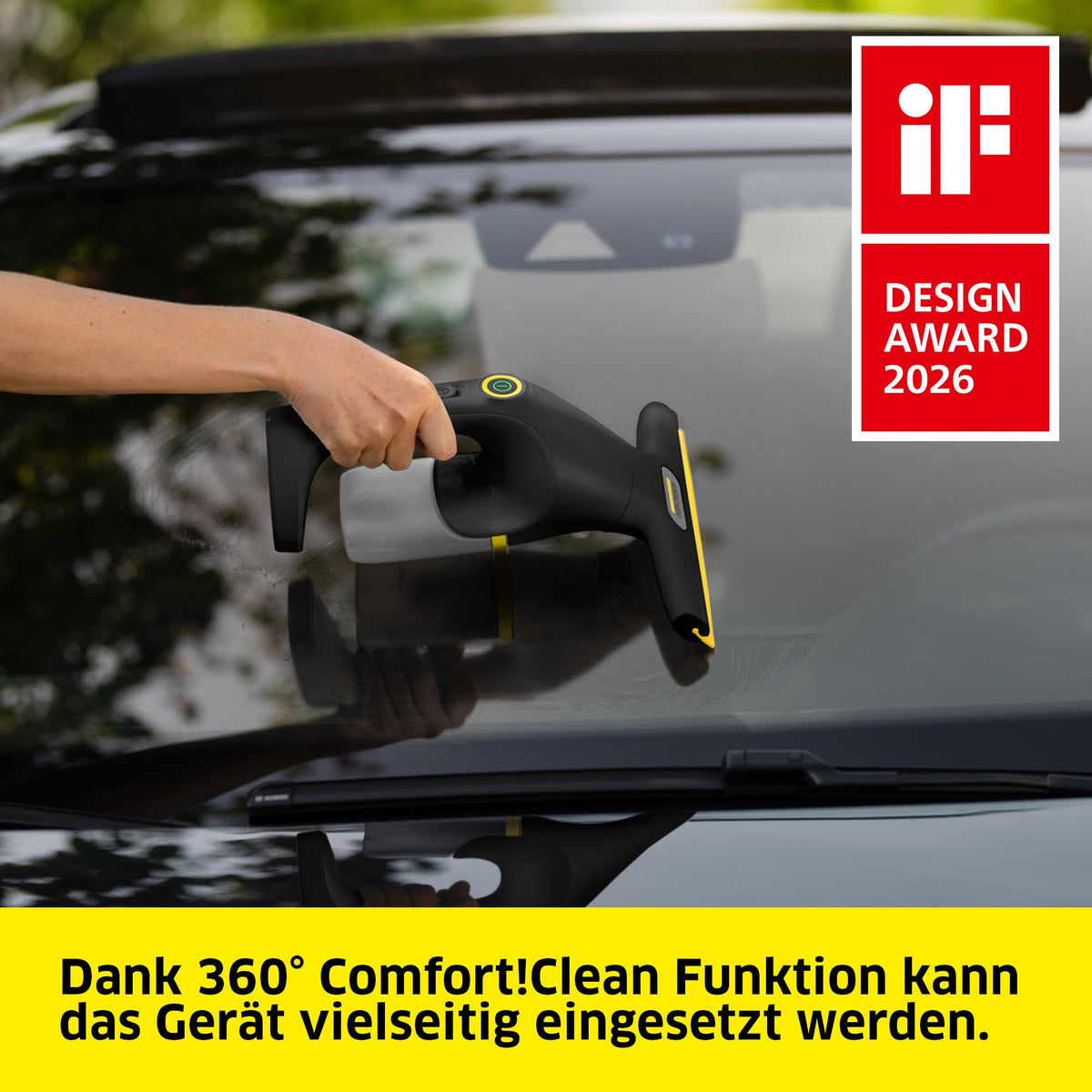 KÄRCHER Akku Fenstersauger WV 2 Black Edition, Akkulaufzeit: 35 min