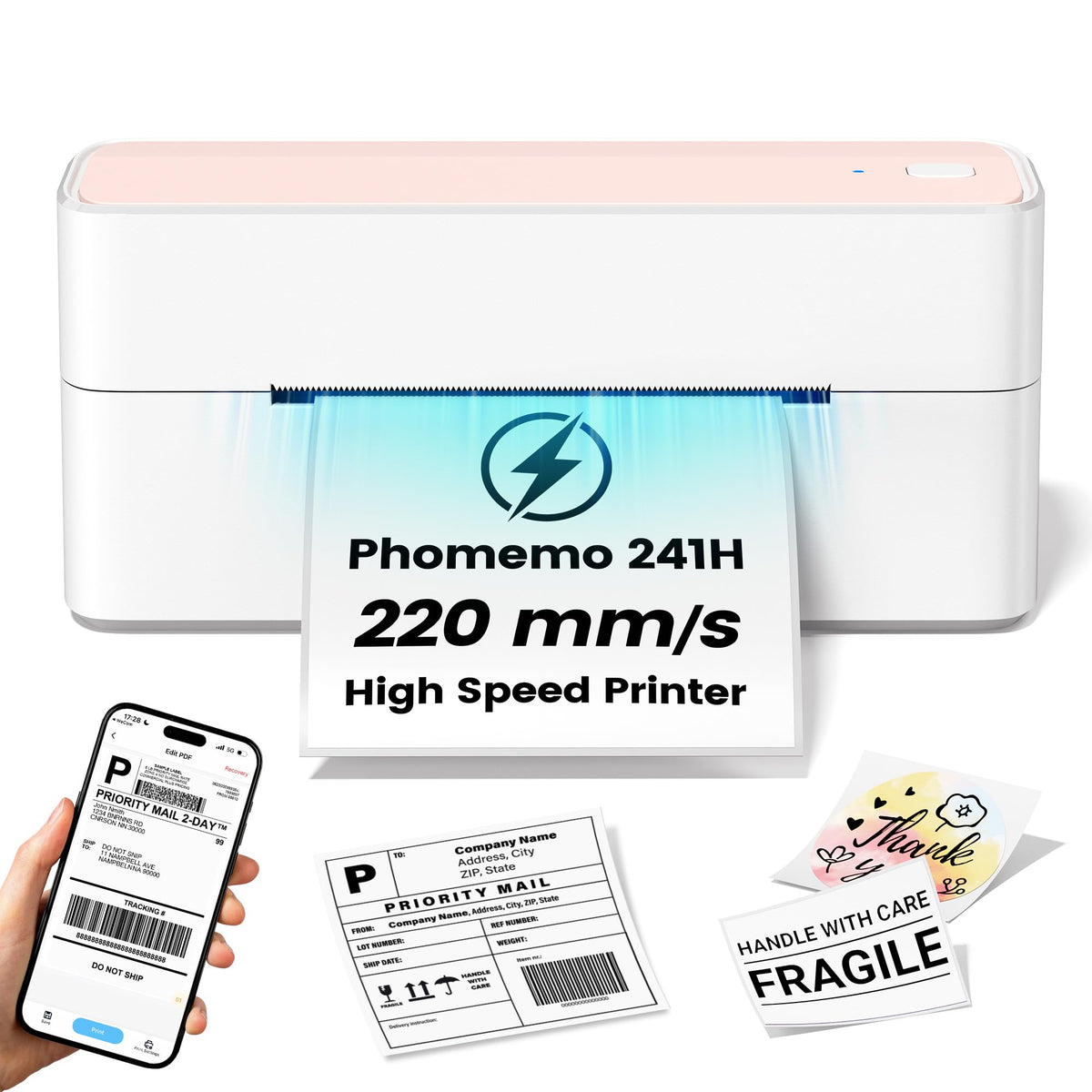 Bluetooth DHL Etikettendrucker, Label Printer - Thermodrucker