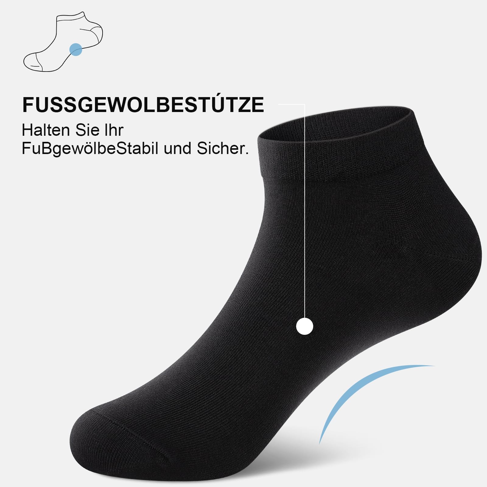 Sneaker Socken Herren Damen 10 Paar Kurzsocken Baumwolle