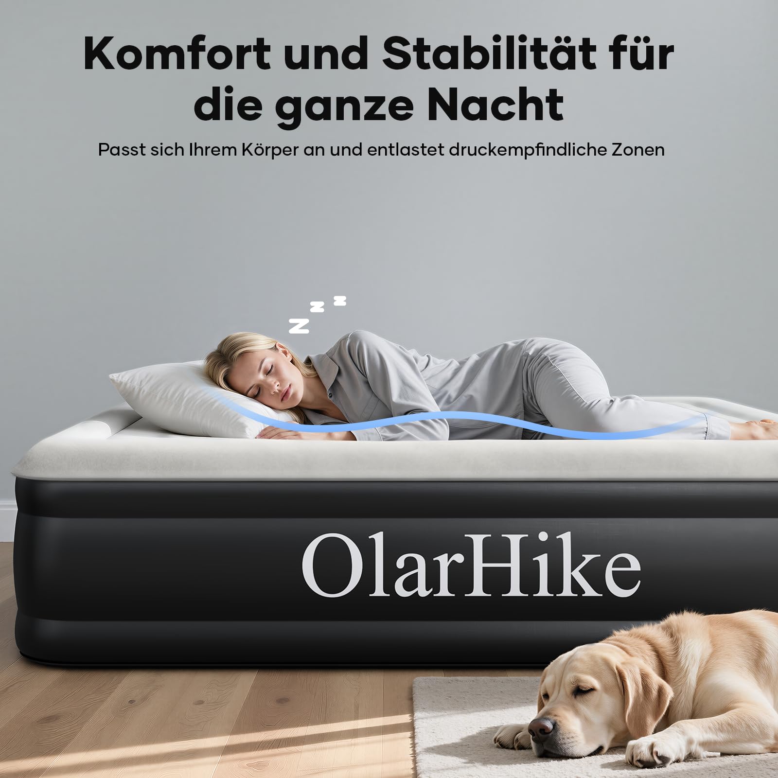 Luftmatratze Selbstaufblasend, Luftbett, Gästebett, aufblasbare Matratzensofa, Luftbett 2 Personen, Selbstaufblasende Luftmatratze für Camping oder Heimgebrauch