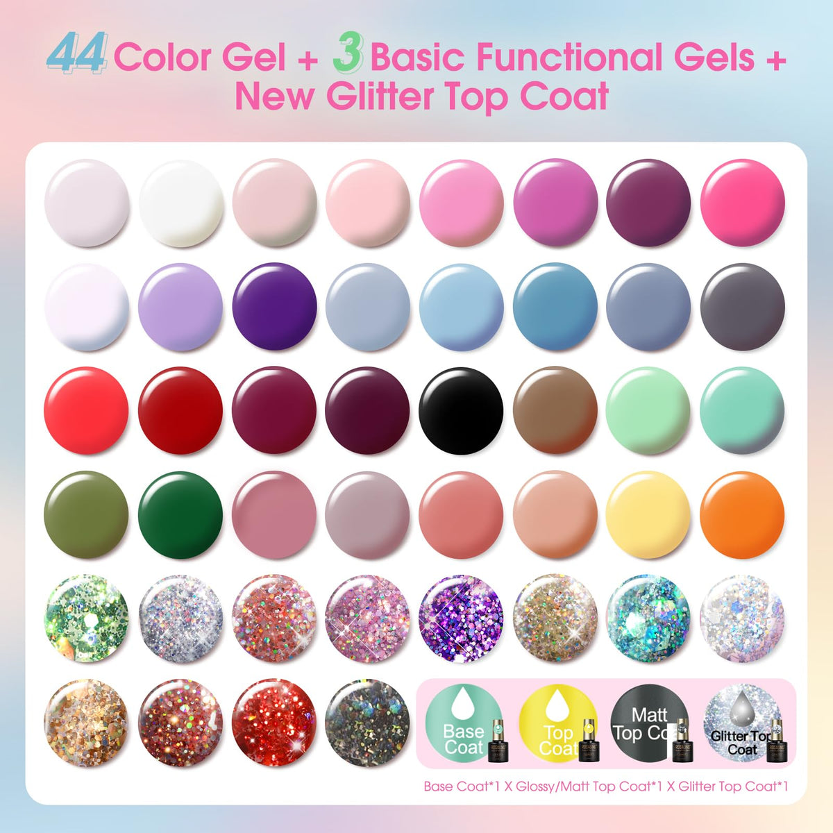 UV Nagellack Set Weiß Rosa Violett Rot Grün Blau Gel