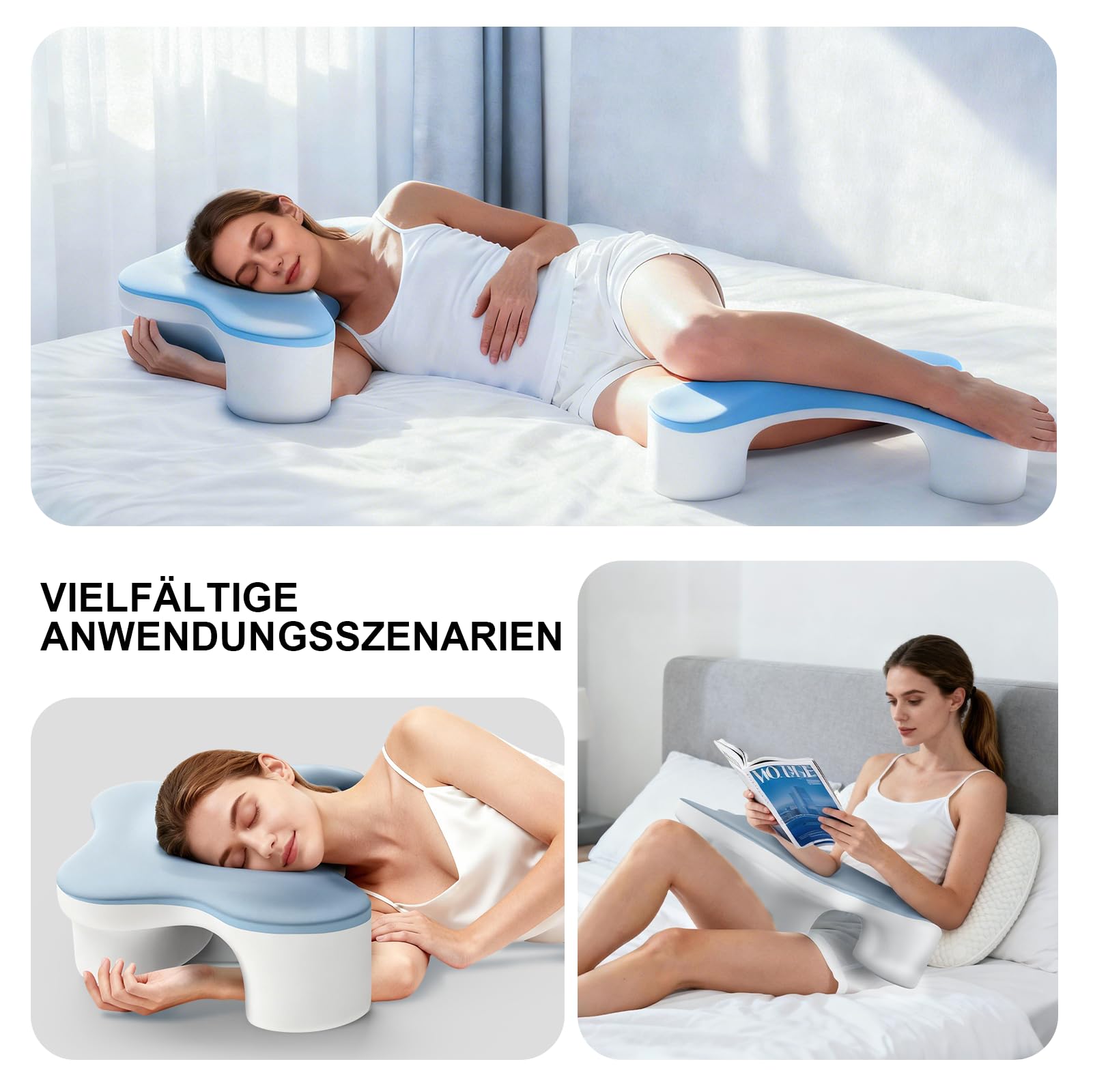 Ergonomisches Seitenschläferkissen Mit Armausschnitt – Orthopädisches Nackenstützkissen Aus Memory-Schaum Für Nacken Und Schultern – Kissen Für Seiten-, Rücken- Und Bauchschläfer