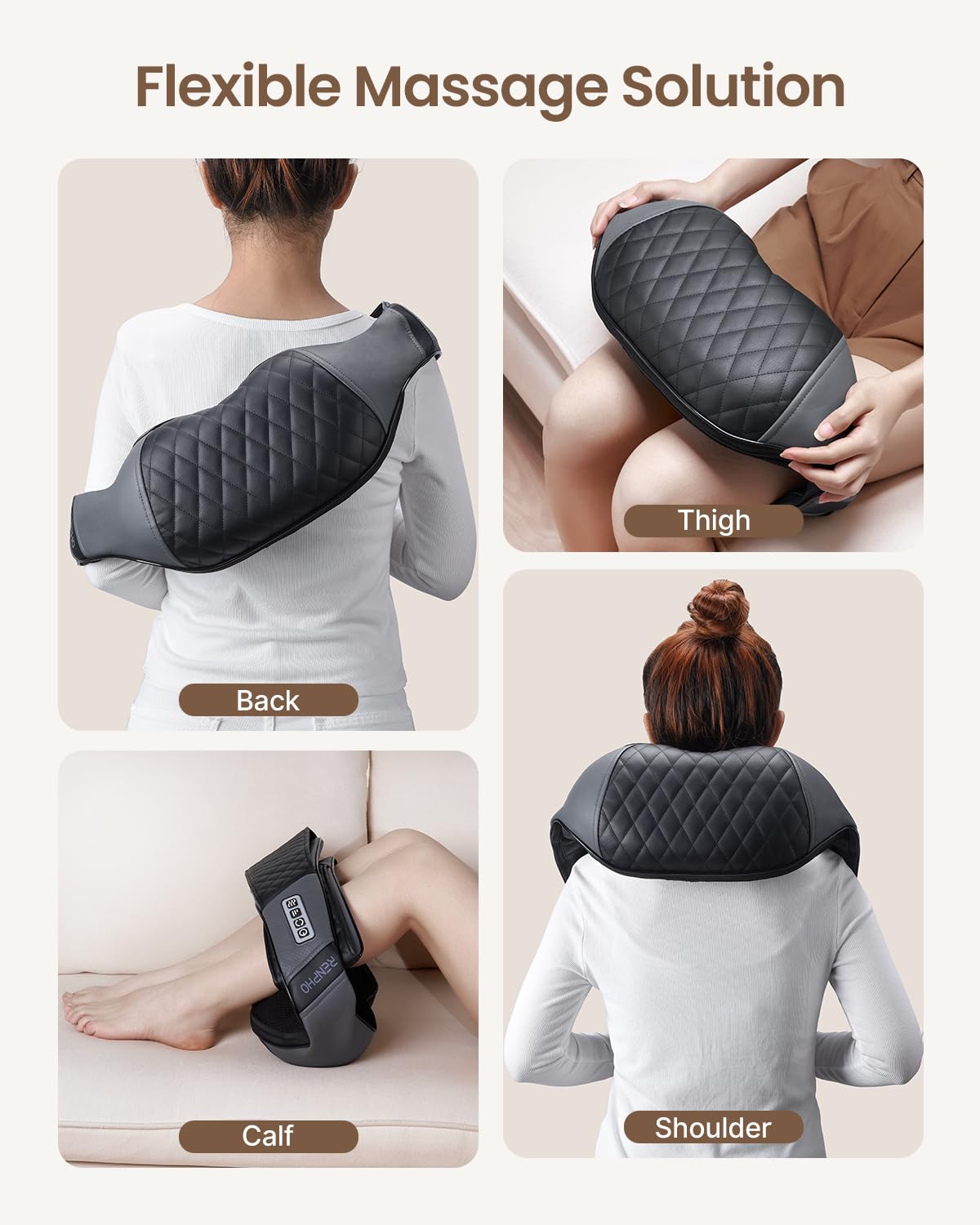 Massagegerät Schulter Nackenmassagegerät mit Wärme, Shiatsu Massagegerät mit 3D-Massage von tiefem Gewebe, Massage für Nacken, Rücken, Beine, Füße, Geschenke für Frauen, Geschenke für Männer
