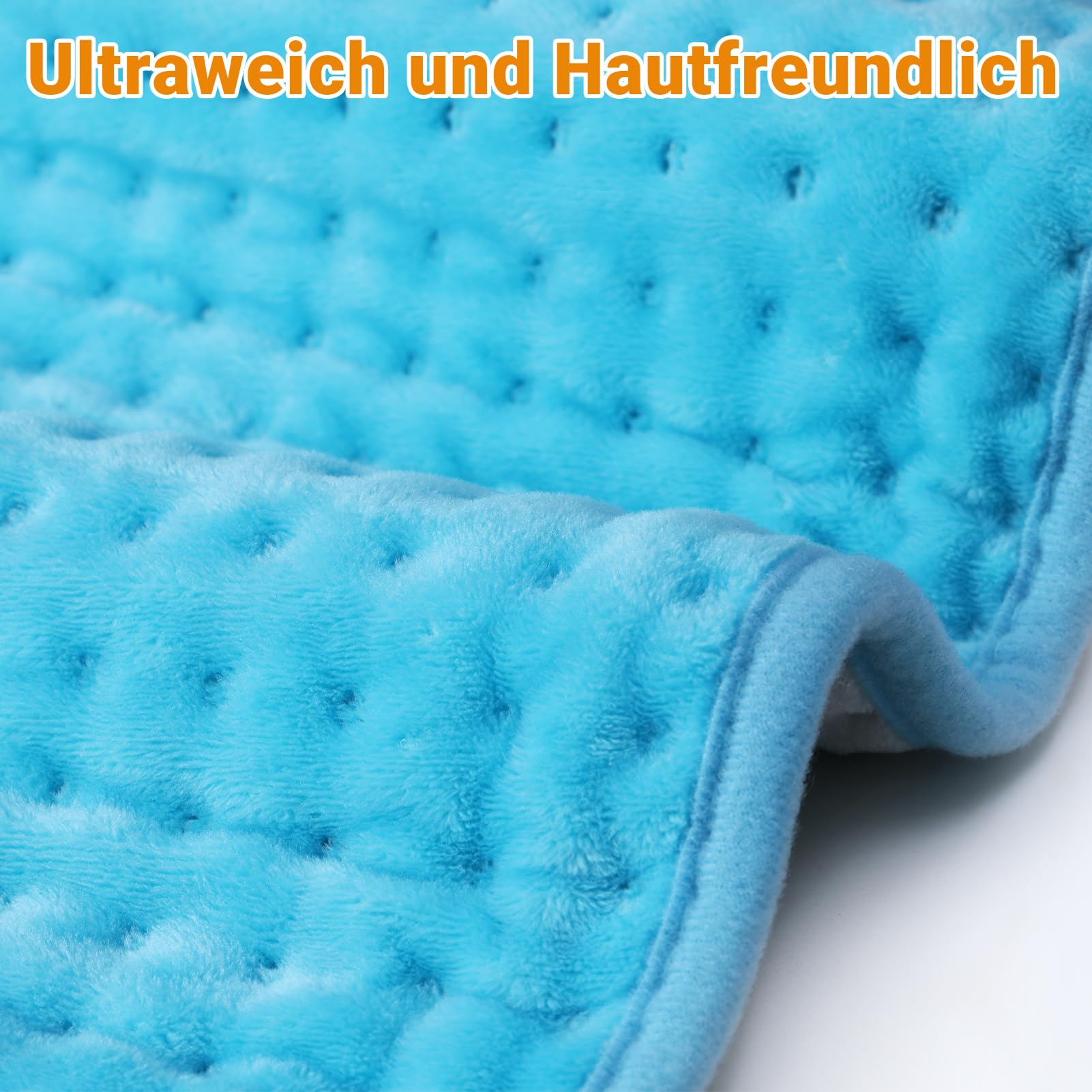 Ultraweiches Heizkissen mit automatischem Ausschalten, elektrisches Heizkissen mit Sicherheitssystem für Rücken, Hals, Schultern, Bauch, maschinenwaschbare Heizdecke (30 x 60 cm)