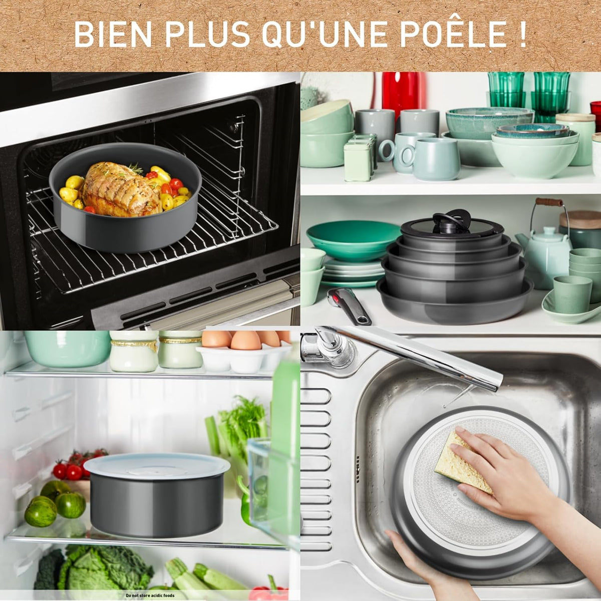Tefal Ingenio Renew 5-teiliges Pfannenset 22/28 cm, Töpfe 16/20 cm, Abnehmbarer Griff, Induktion, Keramikbeschichtung, Thermo-Signalfunktion
