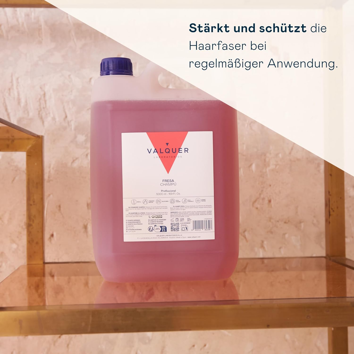 5 L Professionelle Shampoo Flasche | Stärkt und schützt das Haar | Tiefenreinigung und Geschmeidigkeit für alle Haartypen | Vegane Formel, silikonfrei