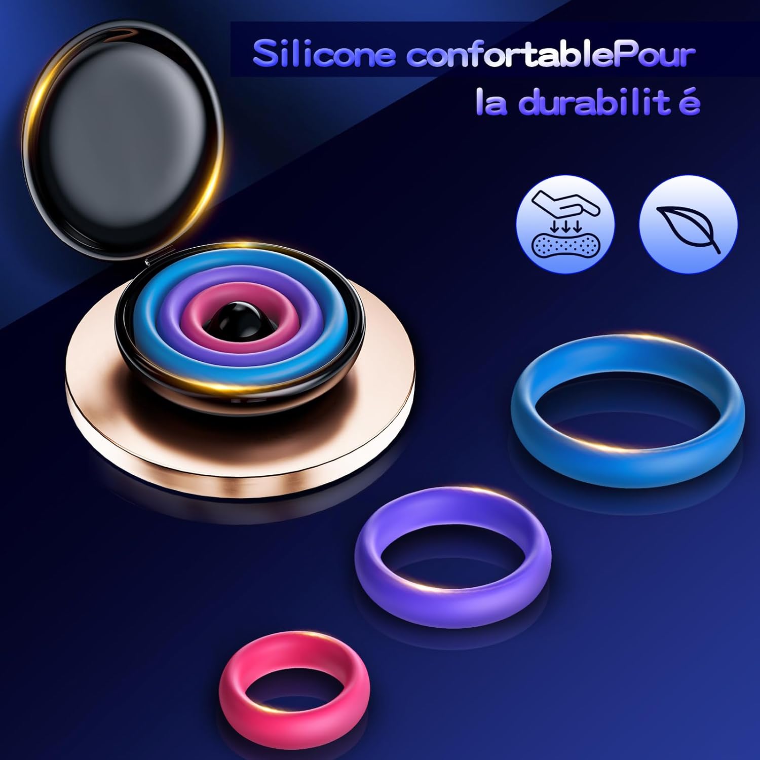 Ringe Wiederverwendbare Silikon Farben 3 verschiedene Größen Pumpe Sex Spielzeug für Paare Ring Sex Toy Cock Ring Sleeve Sex Spielzeug für Männer Sleeve