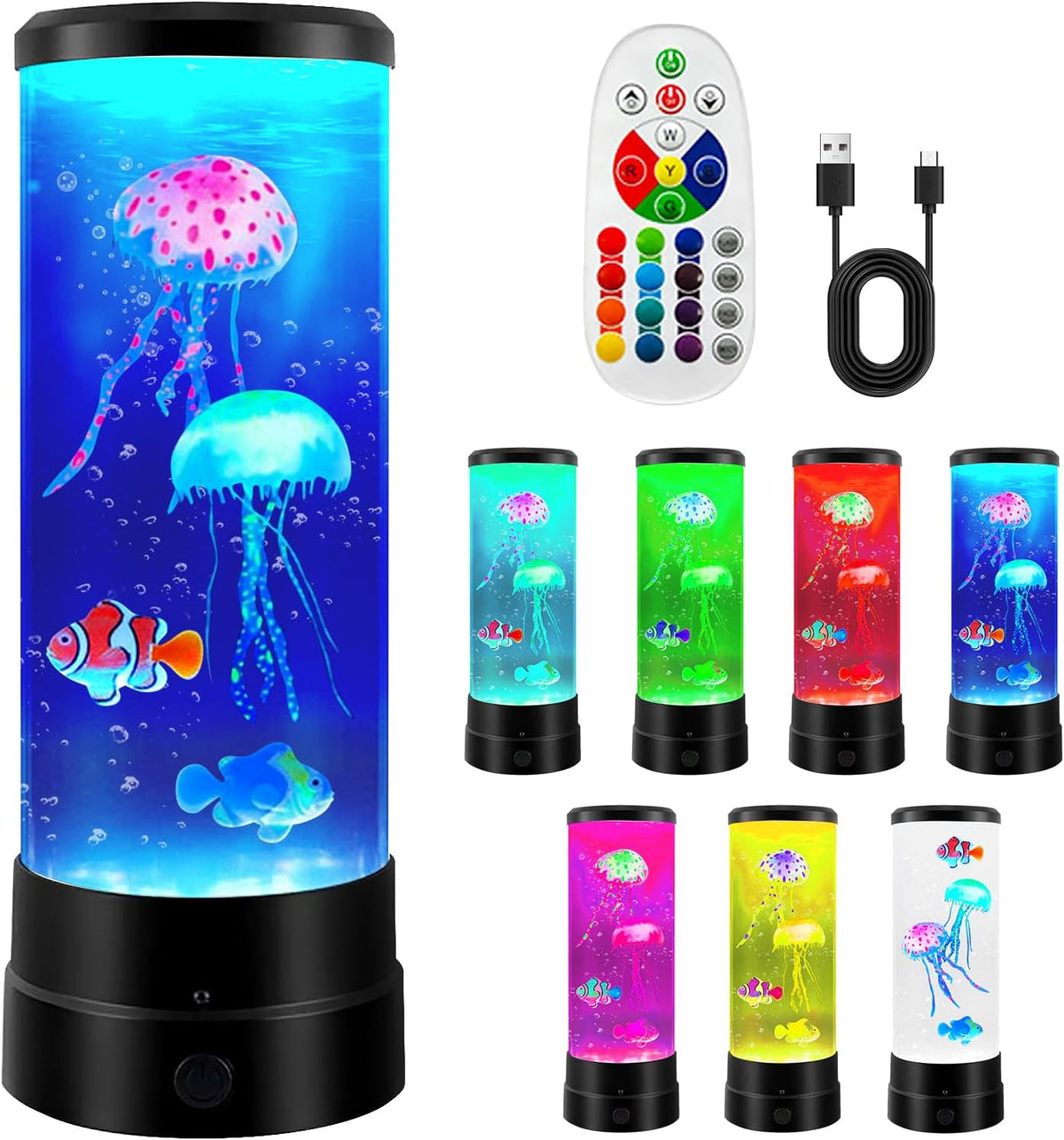 Quallen Lampe, Quallen Lavalampe, Lavalampen, Lavalampe Qualle, Jellyfish Lamp, Led Quallen Lampe 17 Farben, Quallen Aquarium Lampe Für Stimmungslicht, Nachtlicht, Zuhause Deko