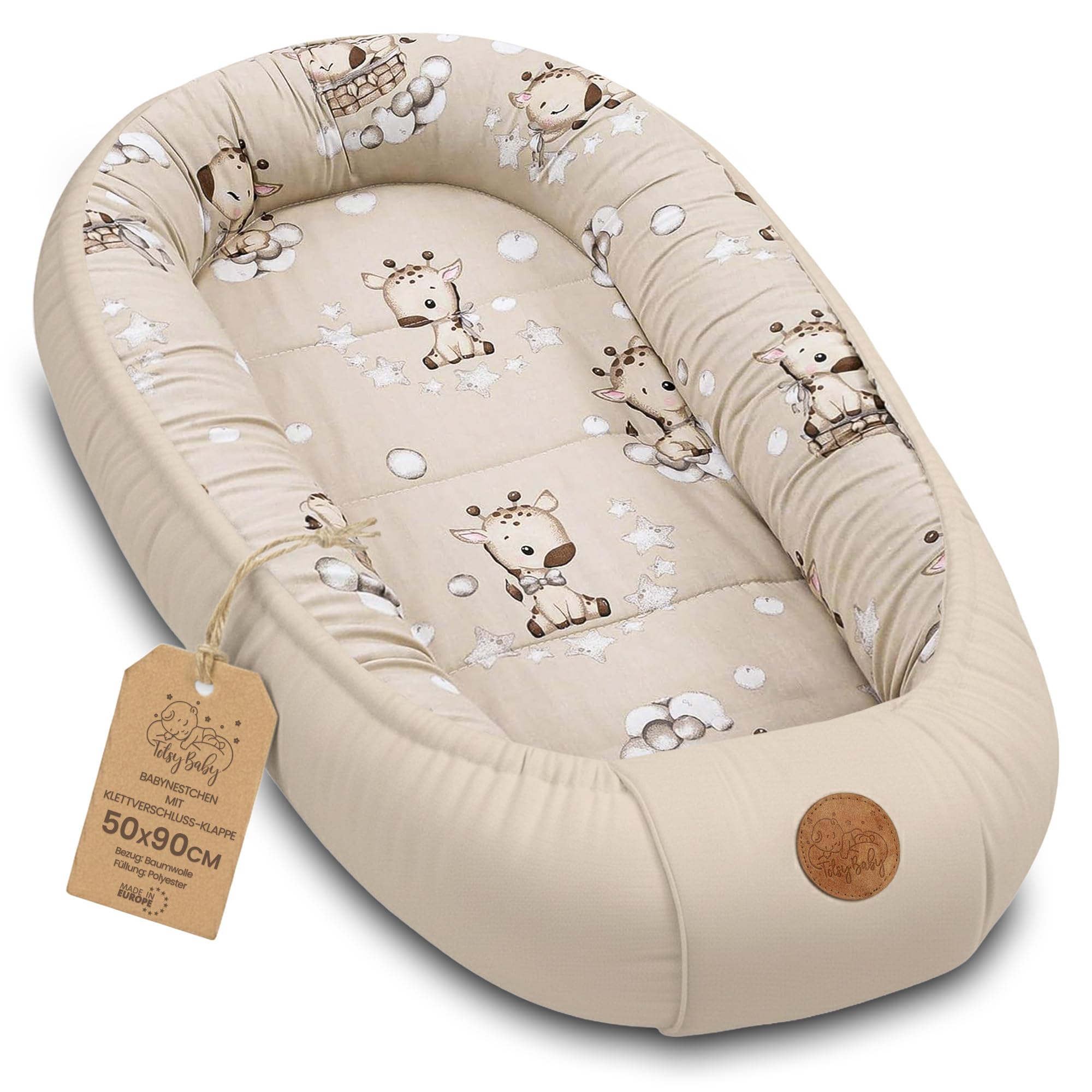 Babynest Babynestchen Neugeborene 90 x 50 cm baby nestchen tragbar nest für bett kinder kuschelnest coccon für Jungen und Mädchen