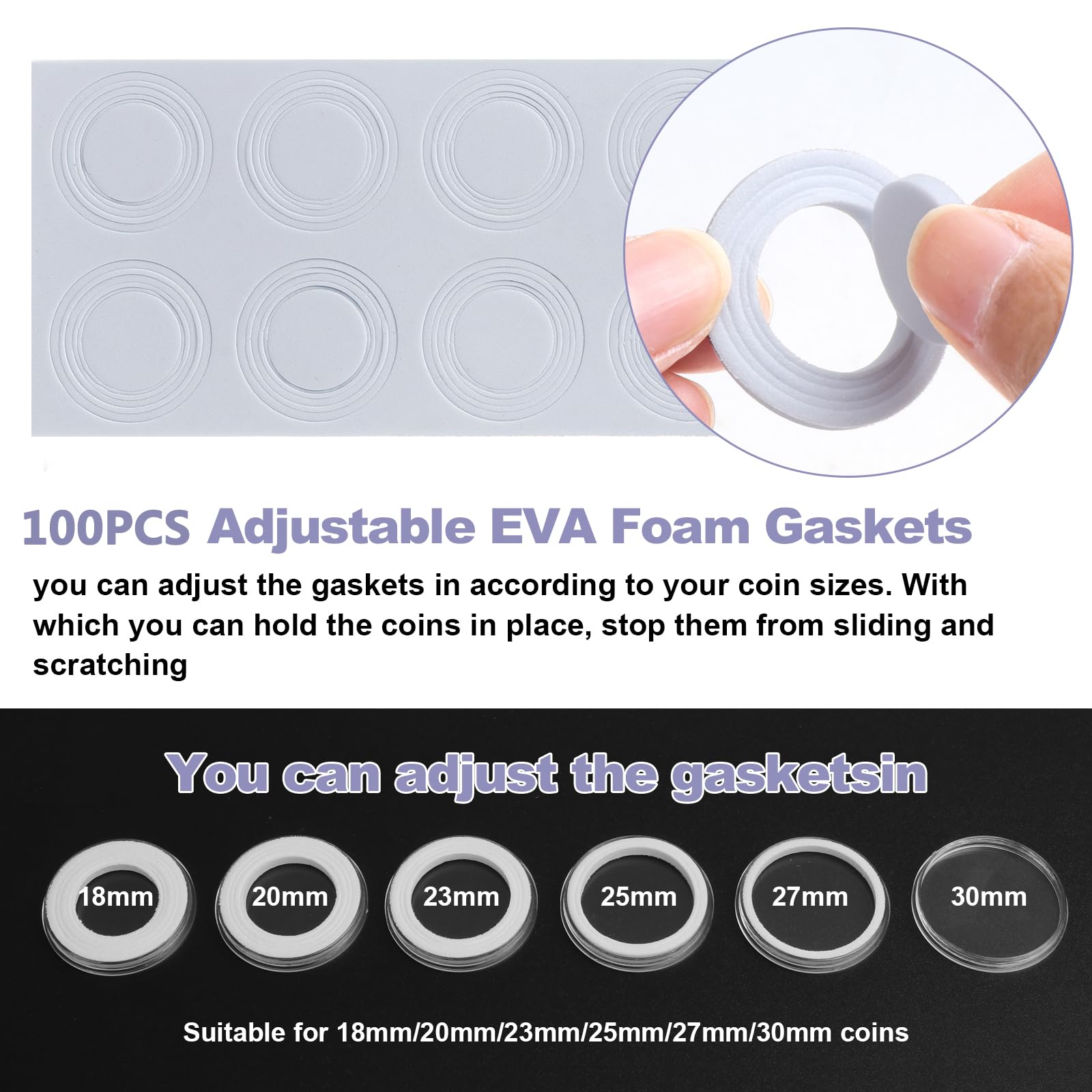 Münzaufbewahrungsbox Holzmünzenhalter / Kapseln mit runden Münzkapseln für Münzsammlung 18/21/25/27/30 mm