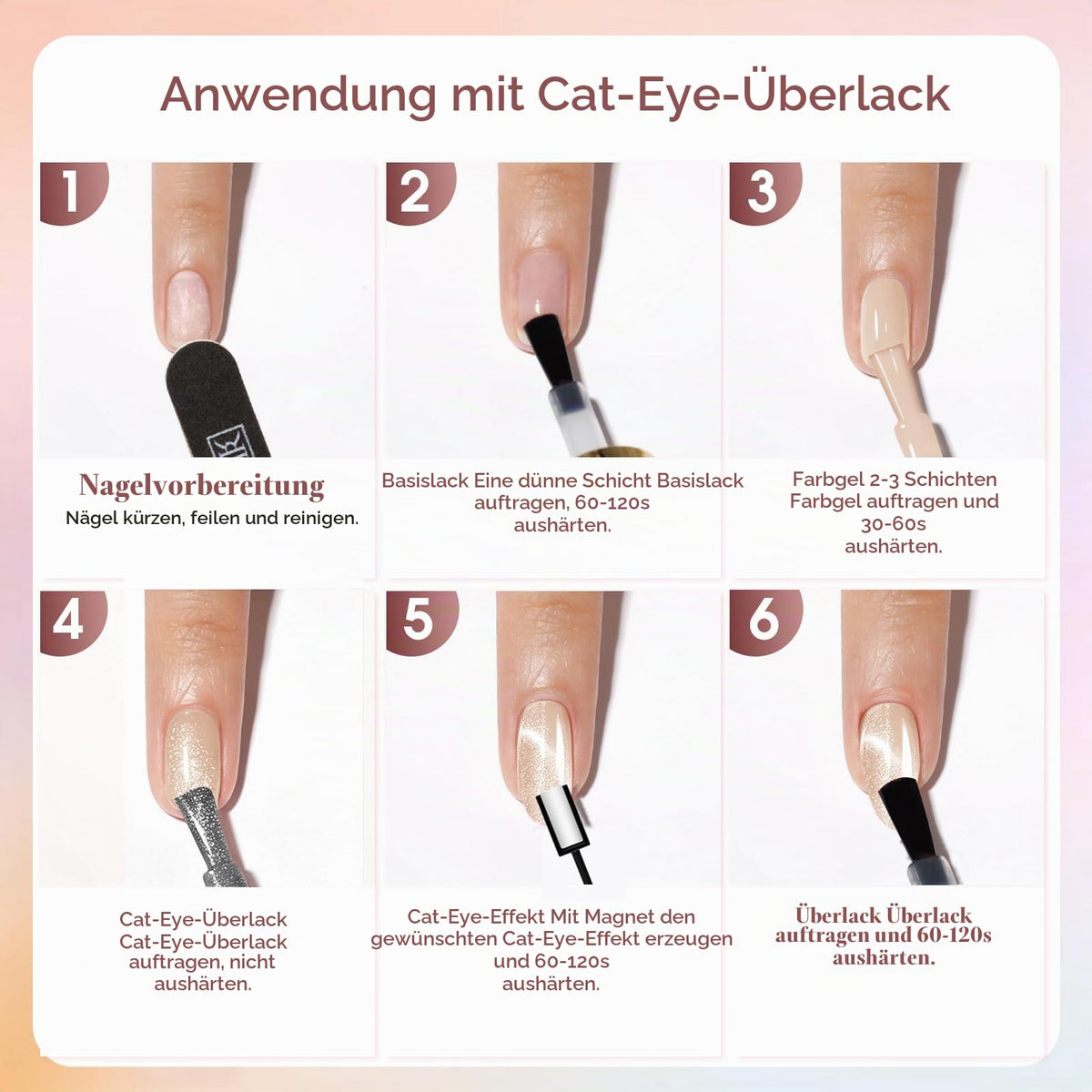 UV Nagellack Set Weiß Rosa Violett Rot Grün Blau Gel