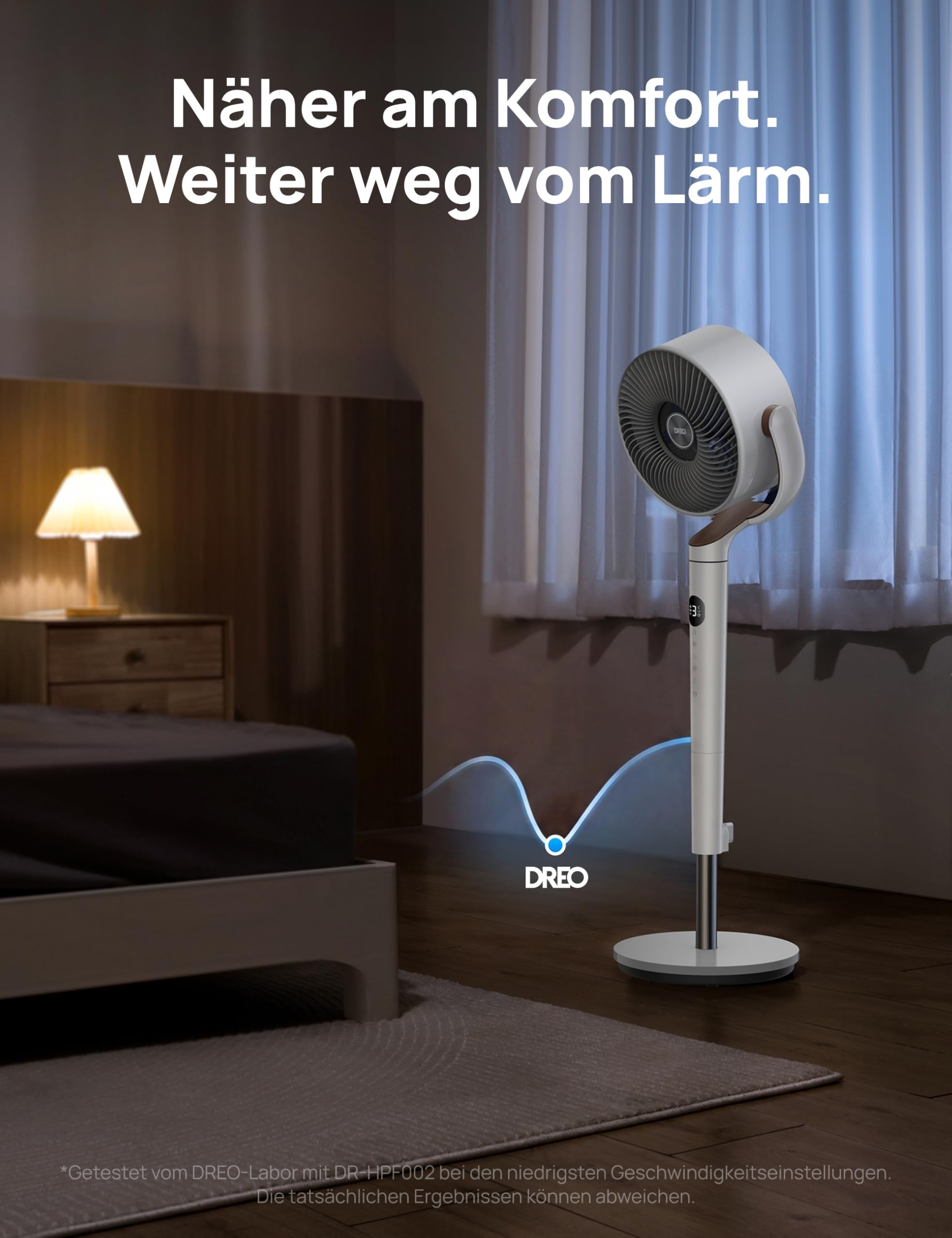 Starker Standventilator Smart mit RGB Light, 120° +120° Oszillierender Ventilator mit Fernbedienung, 20dB Leiser Bodenventilator / Turmventilator für Schlafzimmer, 8H Timer, Silber