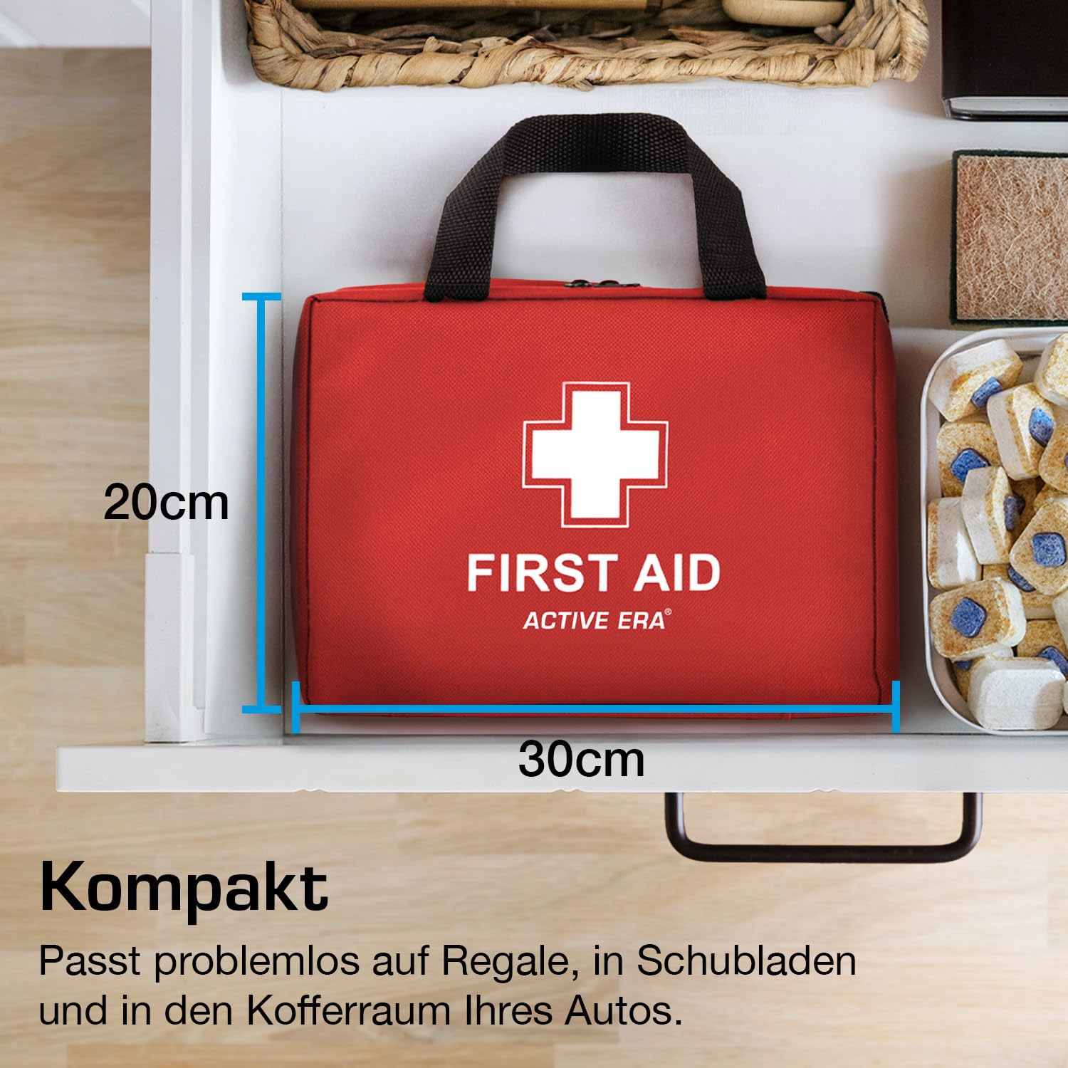 Active Era Premium Erste-Hilfe-Kit - 120-teilige Erste-Hilfe-Kit - Notfallausrüstung einschließlich Kühlpackungen, Pflaster, Rettungsdecke für zu Hause, Reisen oder als Erste-Hilfe-Kit im Freien - ISO 13485