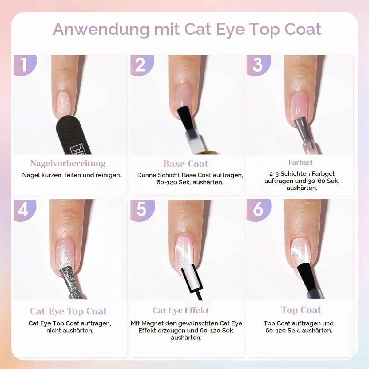 UV Nagellack Set Weiß Rosa Violett Rot Grün Blau Gel