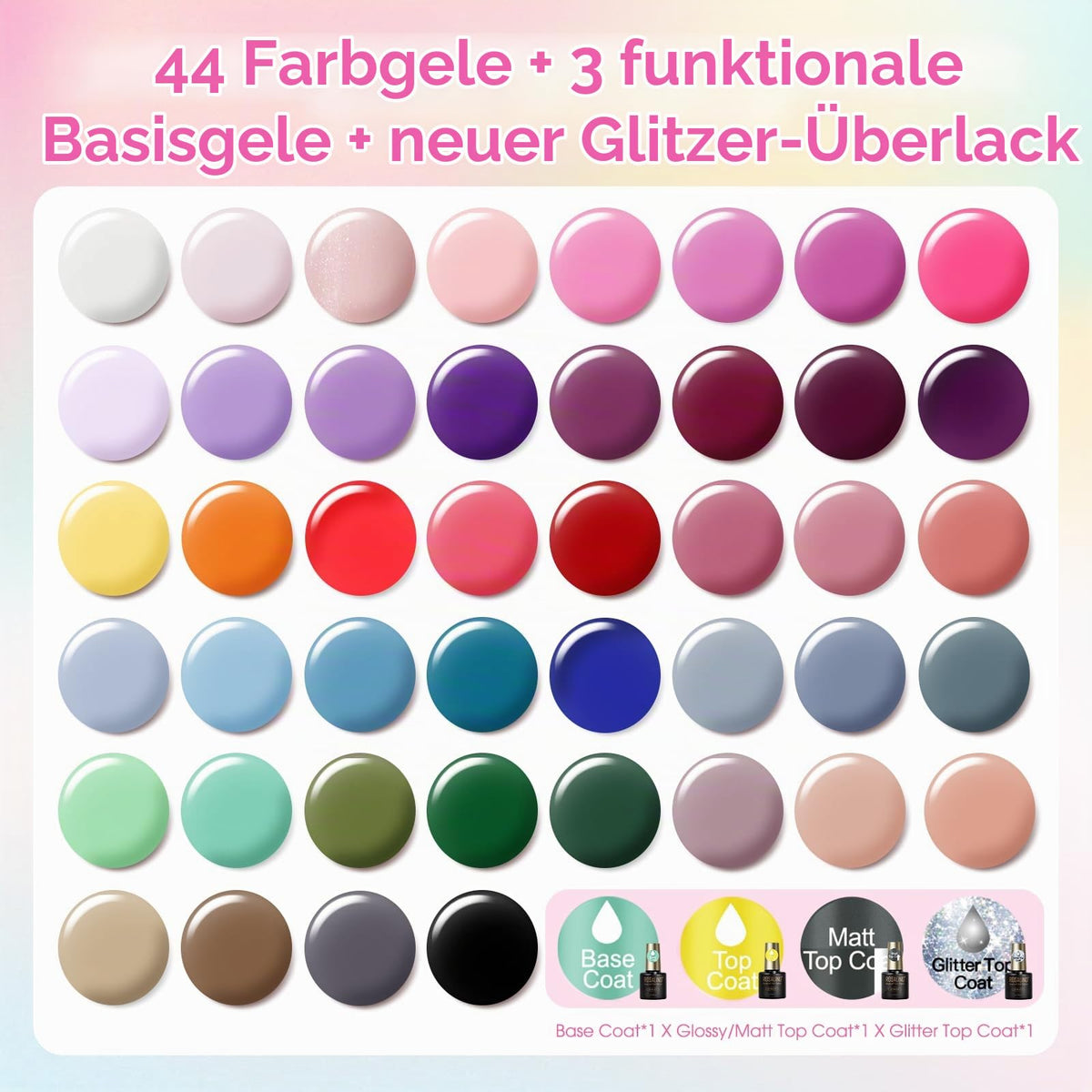 UV Nagellack Set Weiß Rosa Violett Rot Grün Blau Gel
