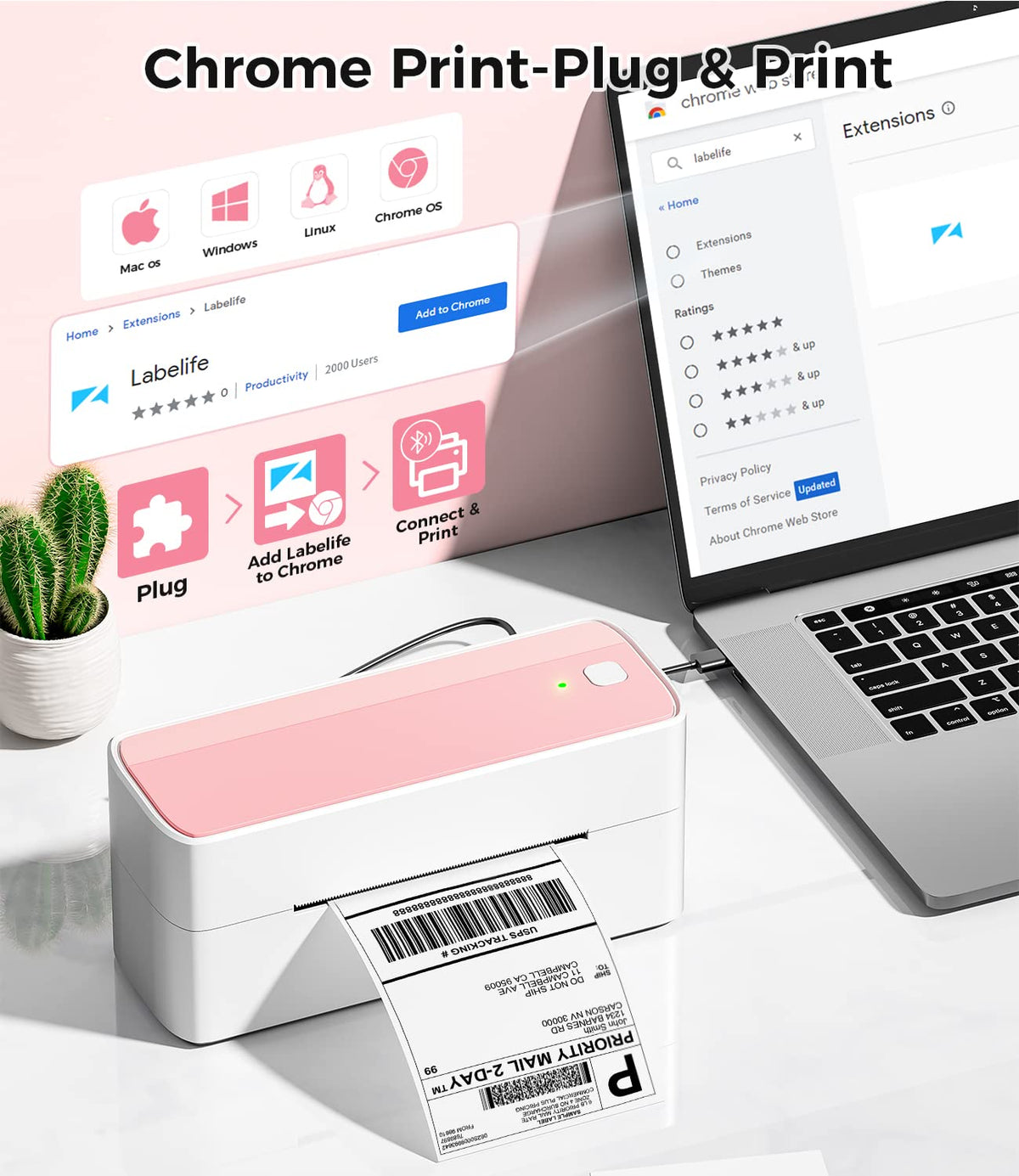 Bluetooth DHL Etikettendrucker, Label Printer - Thermodrucker
