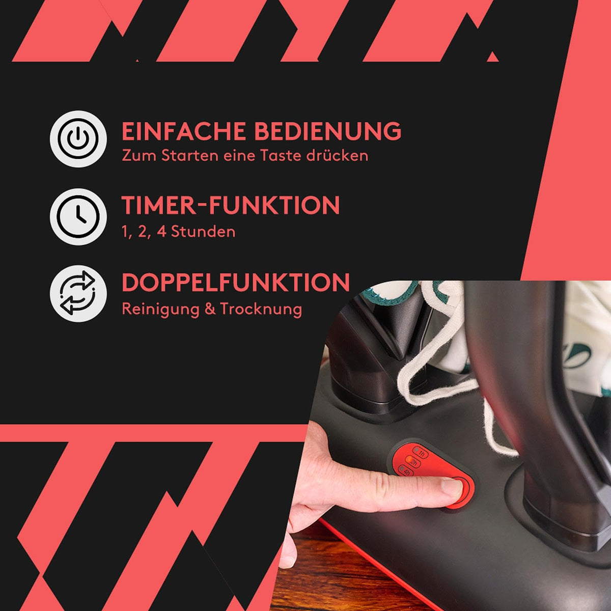 Ozone - Shoe Dryer & Shoe Freshener - Ozone Technology - Kills bacteria and fungi - No unpleasant odors - Fresh and clean shoes - Energy efficient! 