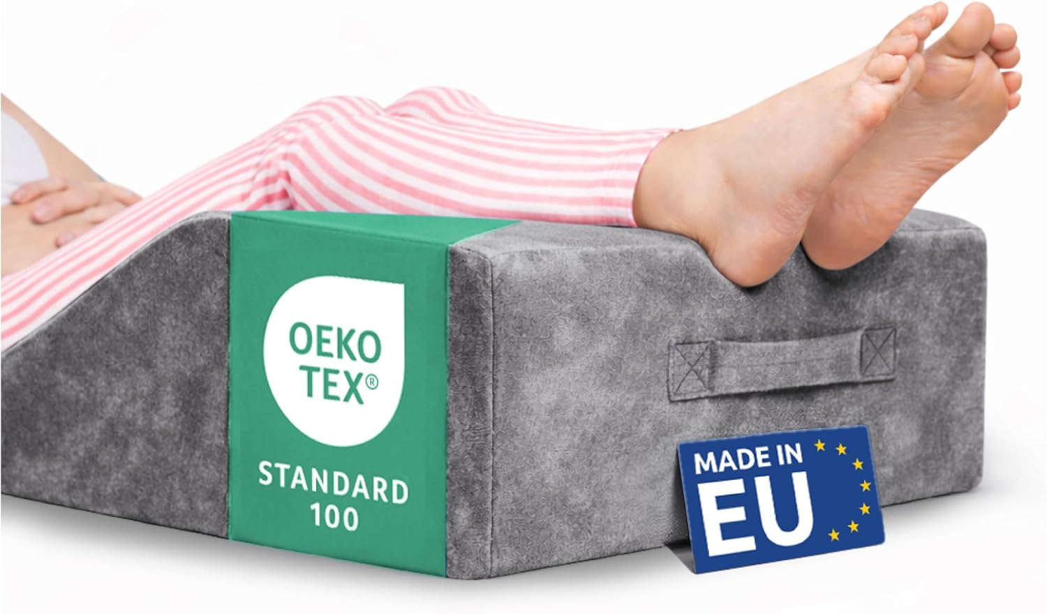 Venenkissen Beinhochlagerungskissen - Lagerungskissen Erwachsene Beinauflage Atmungsaktiv Waschbar Hypoallergen - Beinkissen Made in EU