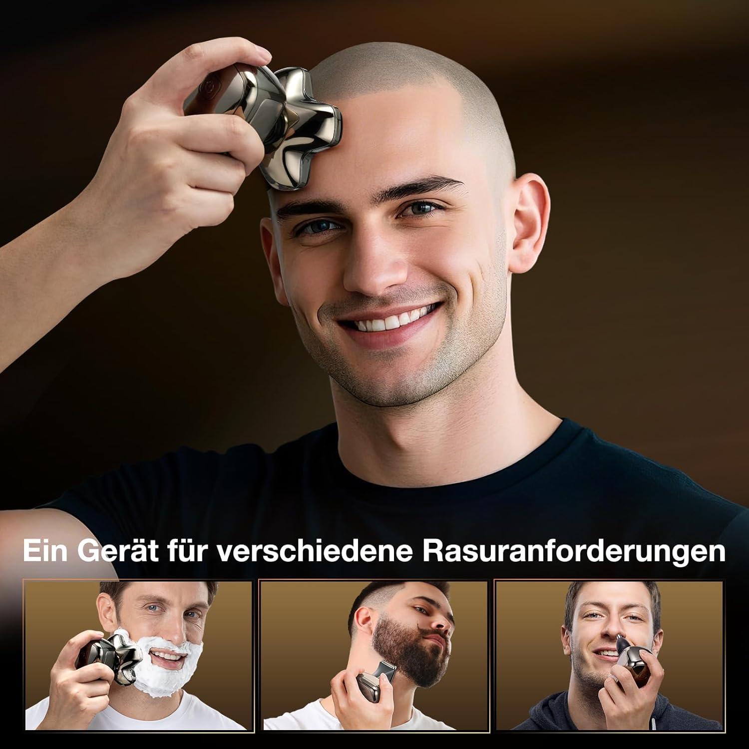 Glatzen Rasierer Herren, Kensen 5 In 1 Kopfrasierer Wasserdicht Head Shaver Men Magnetische Rasierer Glatze Herren Wiederaufladbar Glazenrasierer Typ-C Nass- Und Trocken