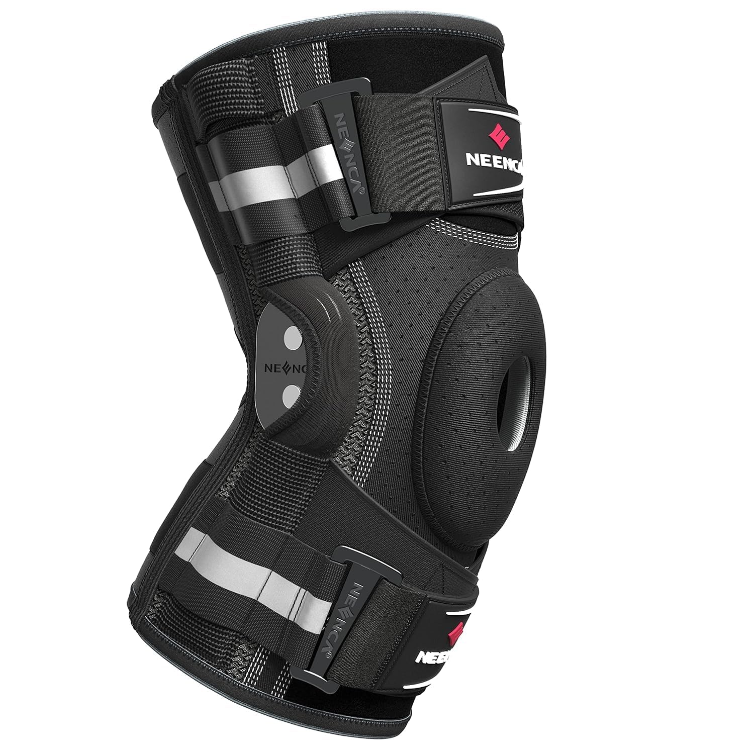 Kniebandage gegen Knieschmerzen, Kniestütze mit Scharnier und patentiertem X-Strap Befestigungssystem, starke Stabilität zur Schmerzlinderung, bei Arthritis, Meniskusriss, ACL, PCL, MCL