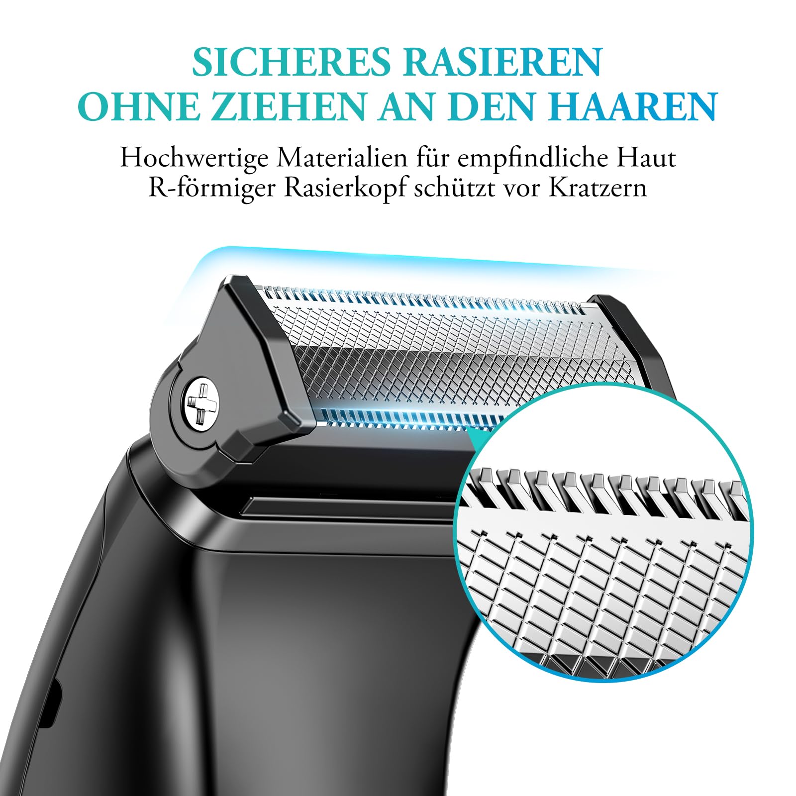 kensen Intimrasierer Mann, Rasierer Herren Intimbereich 2 In 1 Körperrasierer Herren Nass- & Trockenanwendung Intim Rasierer Männer Typ-C Body Groomer Men Aufsteckkämme Brust Achselhöhle Leiste