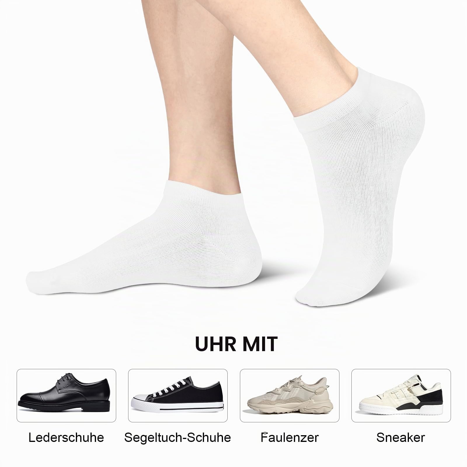 Sneaker Socken Herren Damen 10 Paar Kurzsocken Baumwolle