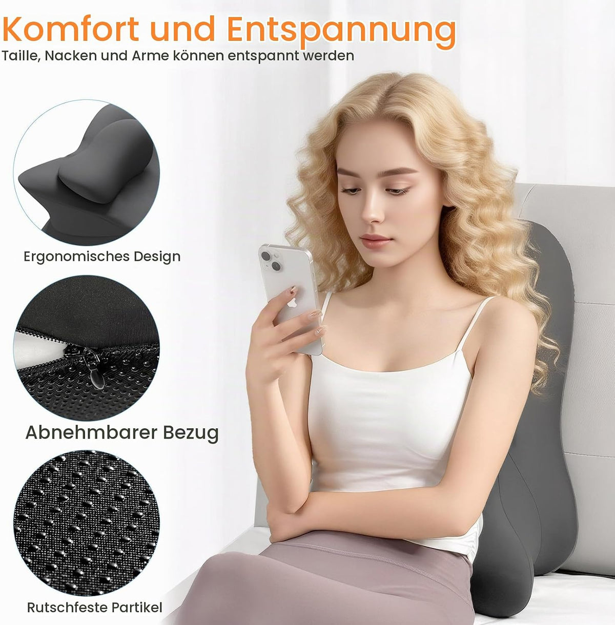 Keilkissen, Lesekissen Entspannungskissen für Bett, Sofa und Boden