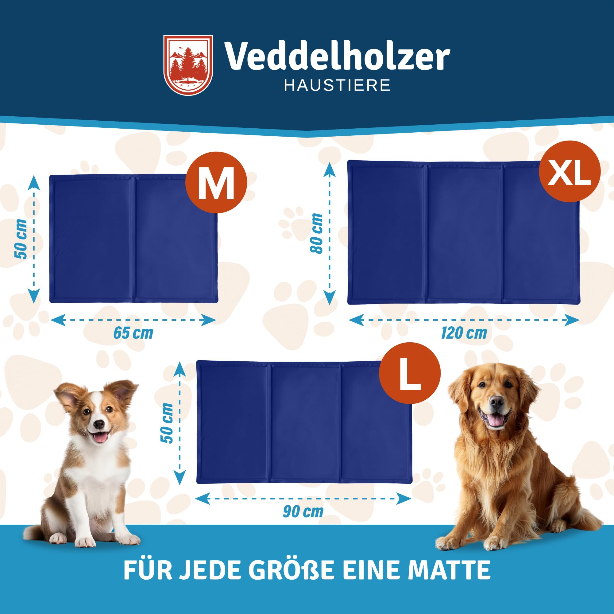 Kühlmatte für Hunde extra Dick und selbstkühlend ohne Strom Perfekt für Sommer & Reisen Für kleine, mittlere & große Hunde Kühlmatte Hund Faltbar & leicht zu reinigen