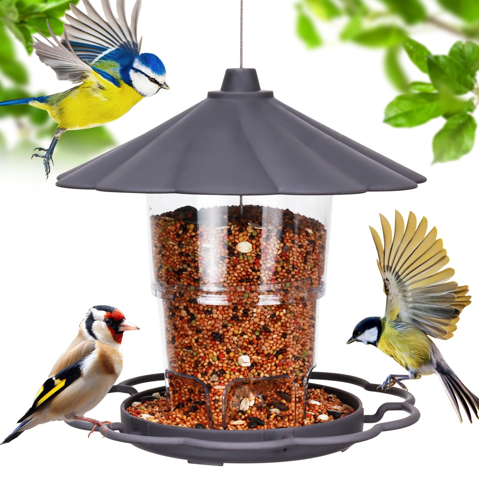 Hängendes Vogelhäuschen, 820 ml Faltbarer Hängevogelhäuschen, Vogelhäuschen zum aufhängen, Wetterfest, Plastikfütterungshaus für Vögel, Geeignet für Balkon, Garten